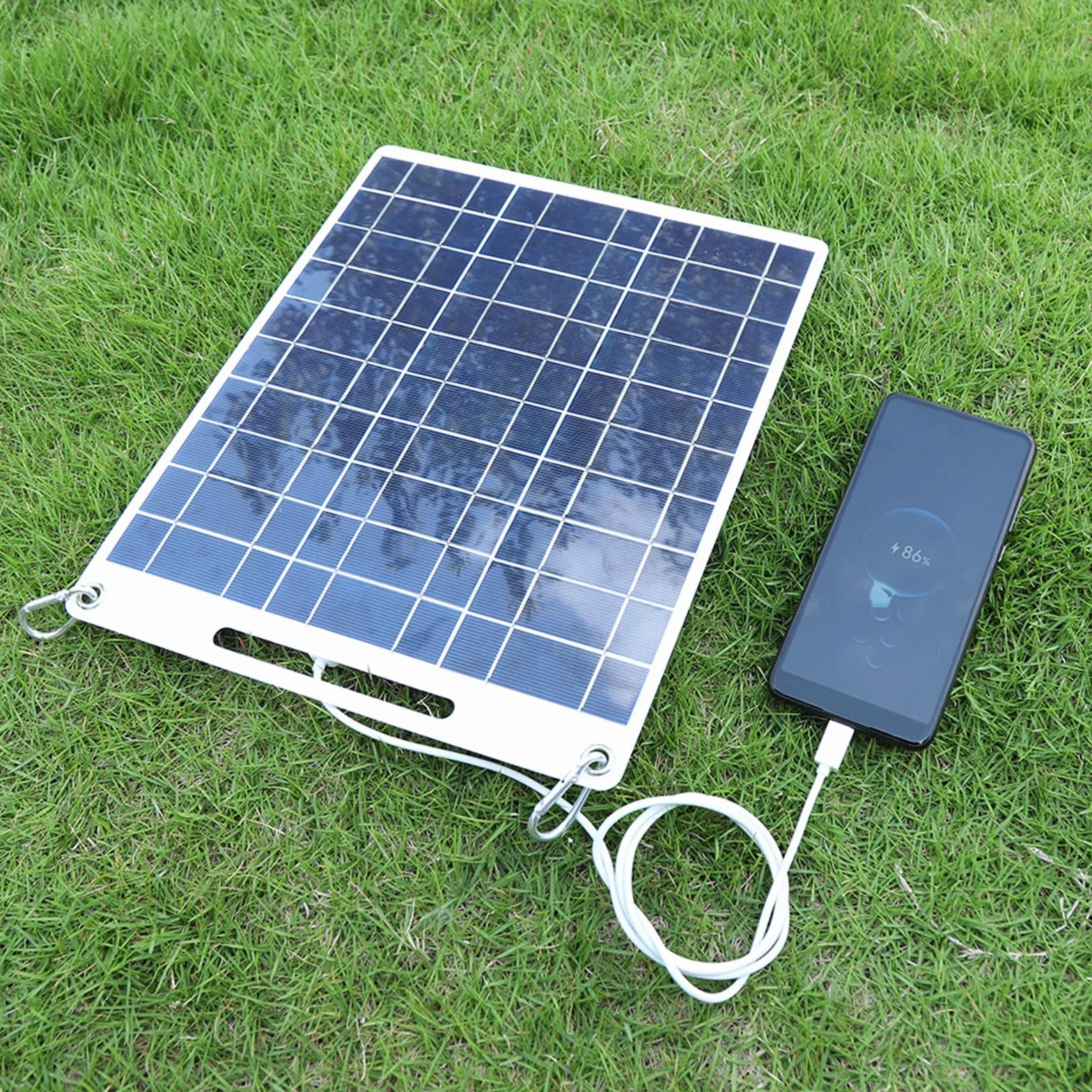 Pannello Solare Portatile 15W USB 5V Caricabatteria da Auto per Cellulare Campeggio