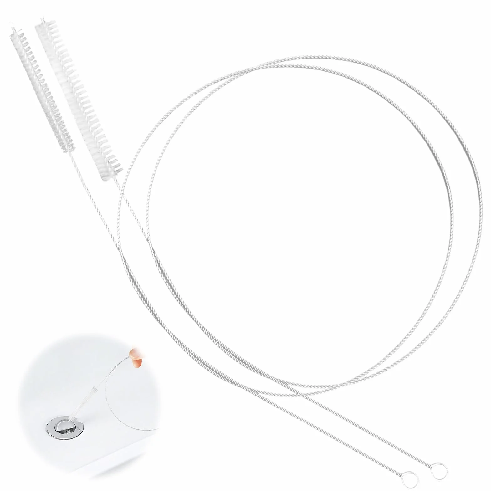 Lunga Spazzola Flessibile 100cm, 2 Pezzi Spazzole Resistenti e Facili da Usare, Spazzola Multifunzione per Pulire Bottiglie, Tubi, Provetti, Teste, Fessure e Aperture Strette