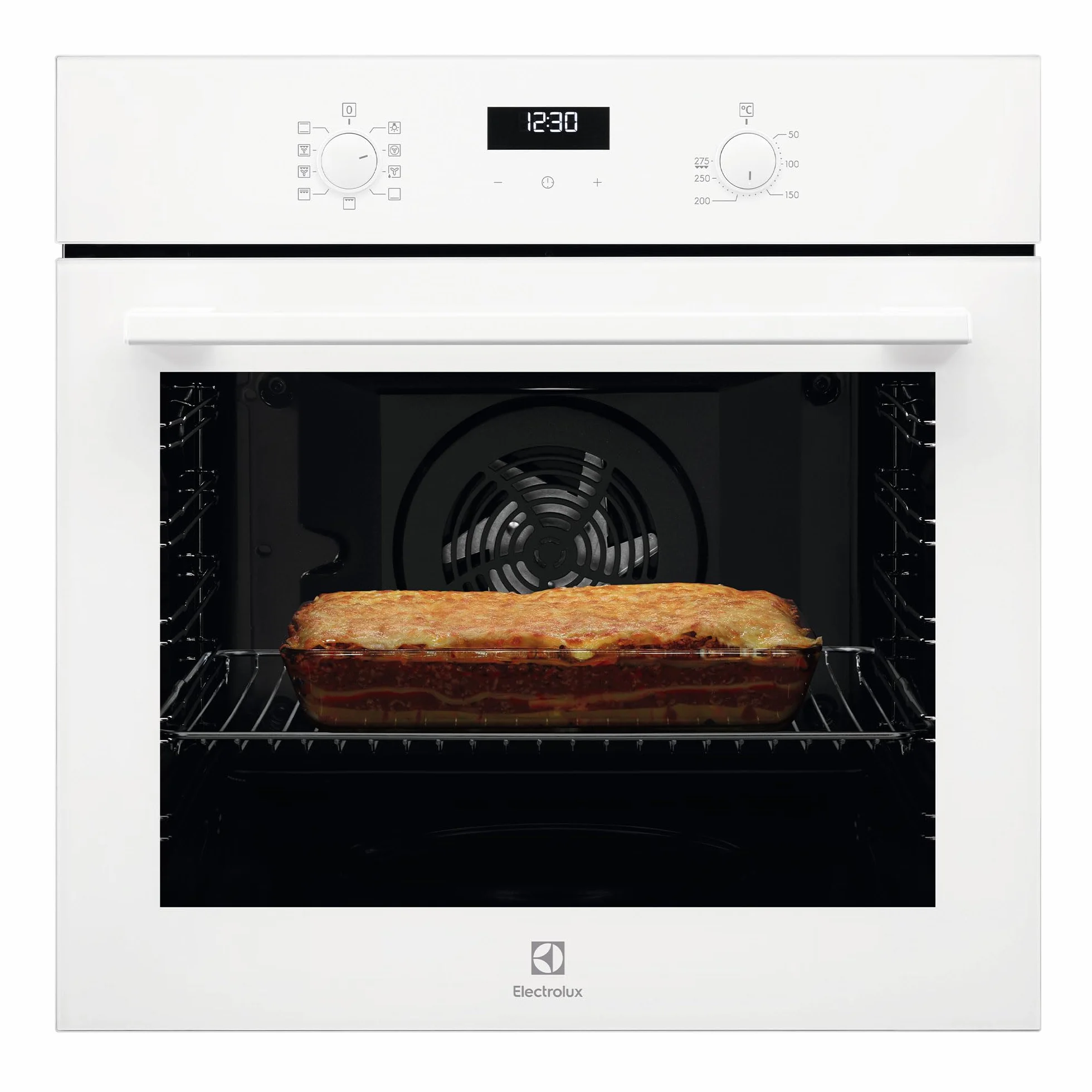 Electrolux OEF5H50V Forno Elettrico Multifunzione, Funzione Grill, Serie 600, 9 Funzioni, Cottura multilivello, Pulizia AquaClean, Ventilatore XXL, 72 L di Capacità, Bianco, Classe A