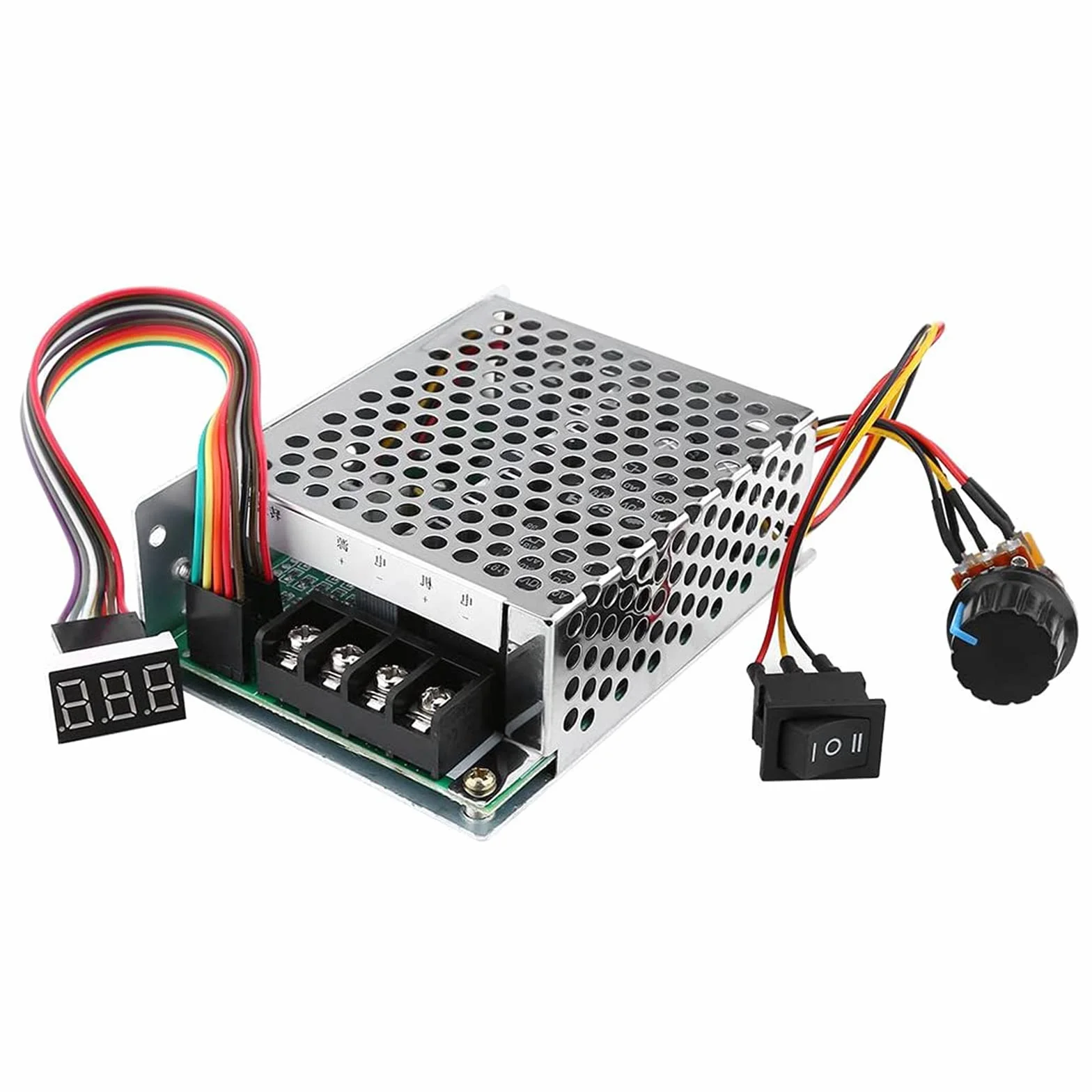 Regolatore di velocità del motore CC, PWM 10-55V 12V 24V 36V 48V 60A, Regolatore di velocità del motore CC continuo con funzione interruttore e display a LED