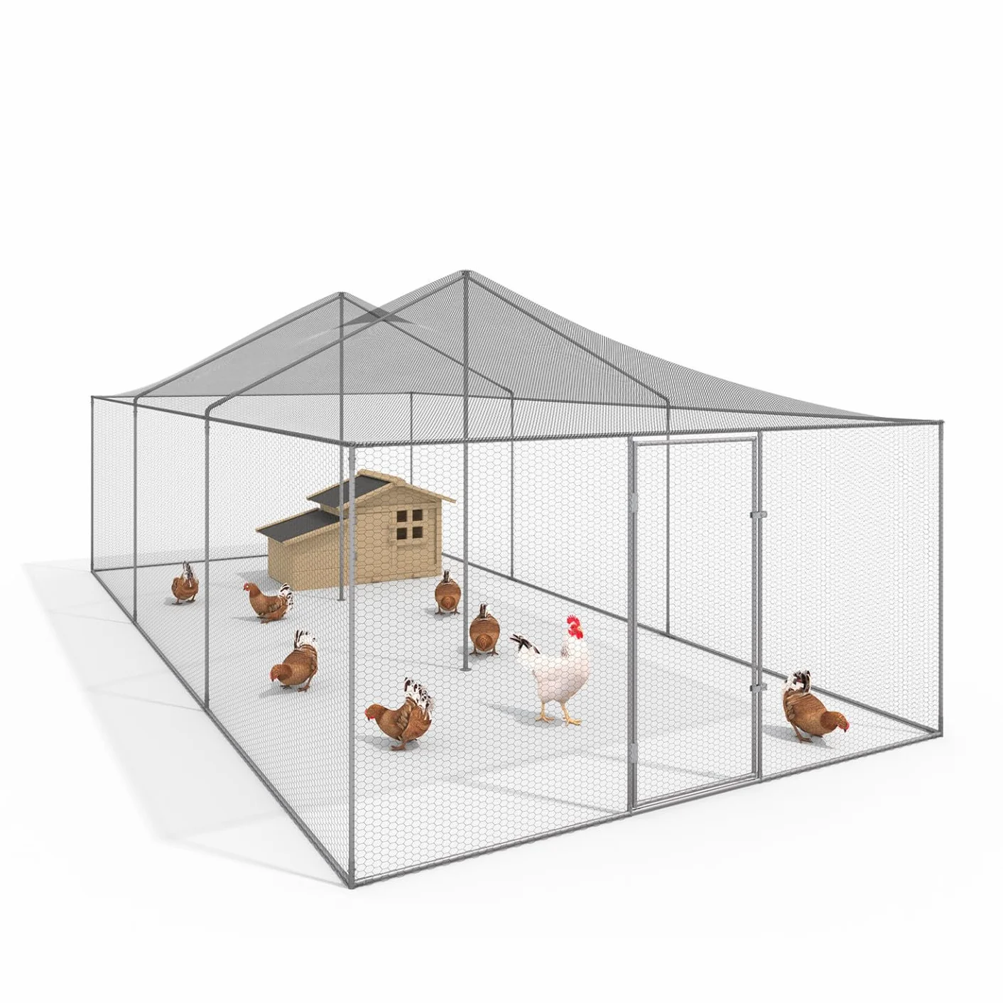 IDMarket - Voliera 18 m² Parco a rete 6 x 3 M recinto pollaio per Animali da Bassa Corte