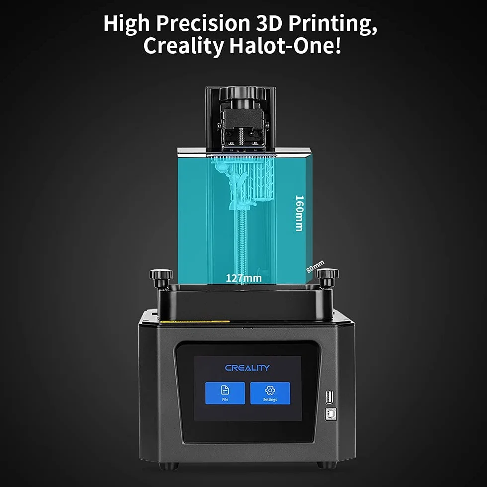 Creality Stampante 3D in resina HALOT-ONE ad alta precisione con sorgente luminosa integrata, nucleo forte e slicing, sistema di filtraggio ai carboni attivi con doppio raffreddamento (CL-60)