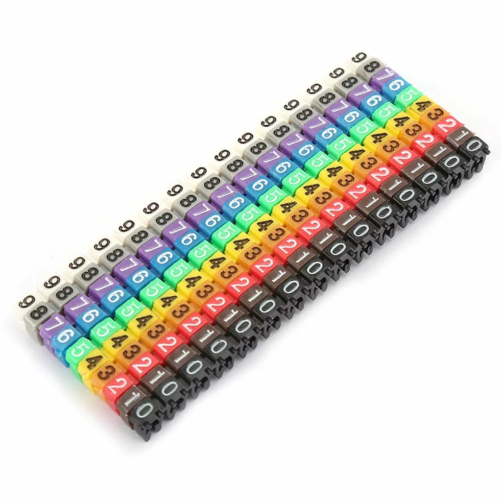 Numero Digitale Tubo Numero di Filo Etichetta Tubo Marcatore di Cavi Marcatori di Cavi Colorati, Nastro Adesivo (150PCS KCM-1.5MM 1.5 quadrati)-marcatore numerazione fili,segnacavi elettrici