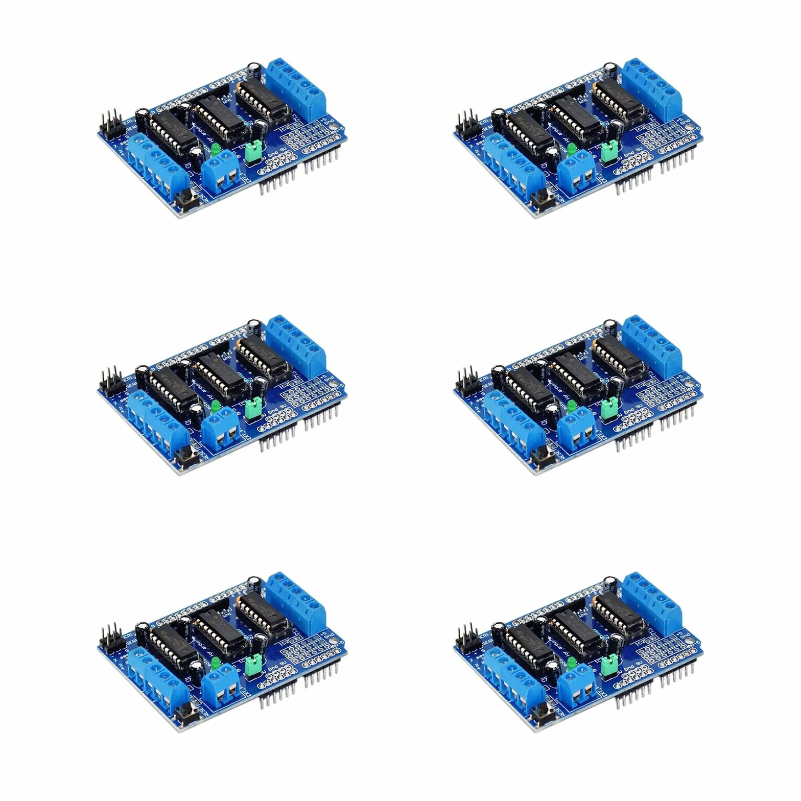 Set di 6 protezioni per driver motore CC L293D e scudi driver per motore passo-passo (schede di espansione), compatibili con Arduino Duemilanove e Raspberry Pi