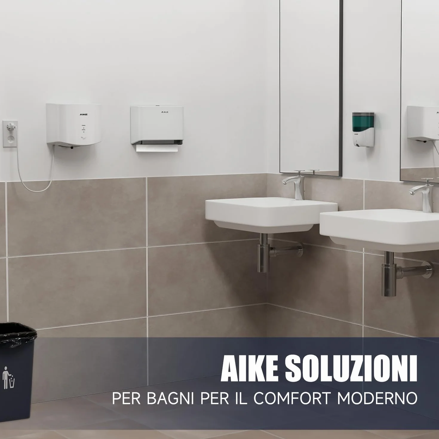 AIKE Dispenser Carta Asciugamani da Parete per Z-Fold 25,3 x 8 cm 200 Fogli