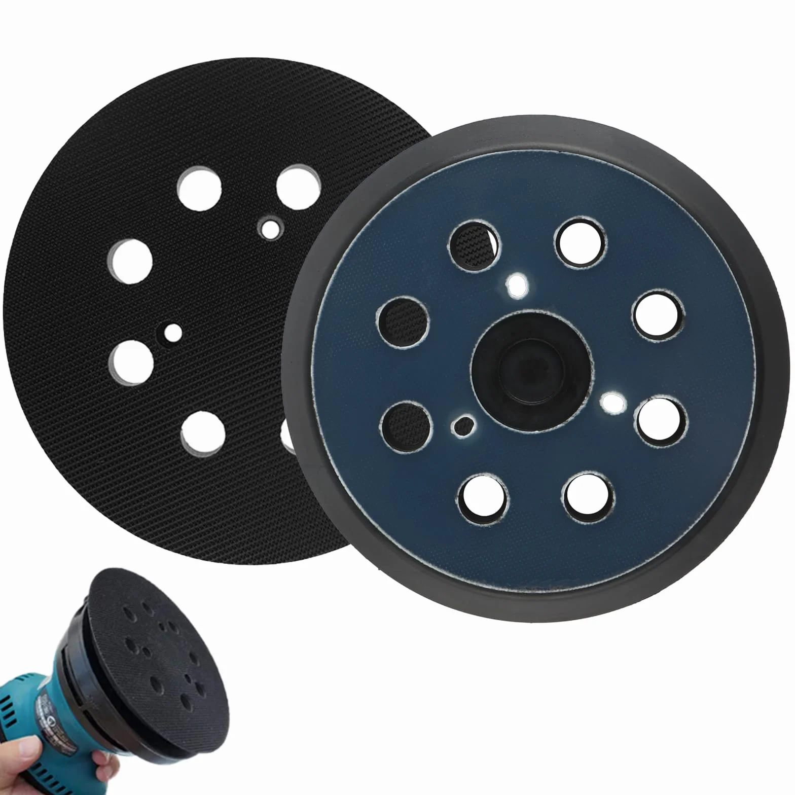 MIYUANGKJ Piatto abrasivo a 8 fori 125 mm, per smerigliatrice orbitale Makita BO5021 BO5041 BBO180 DBO180 MT924