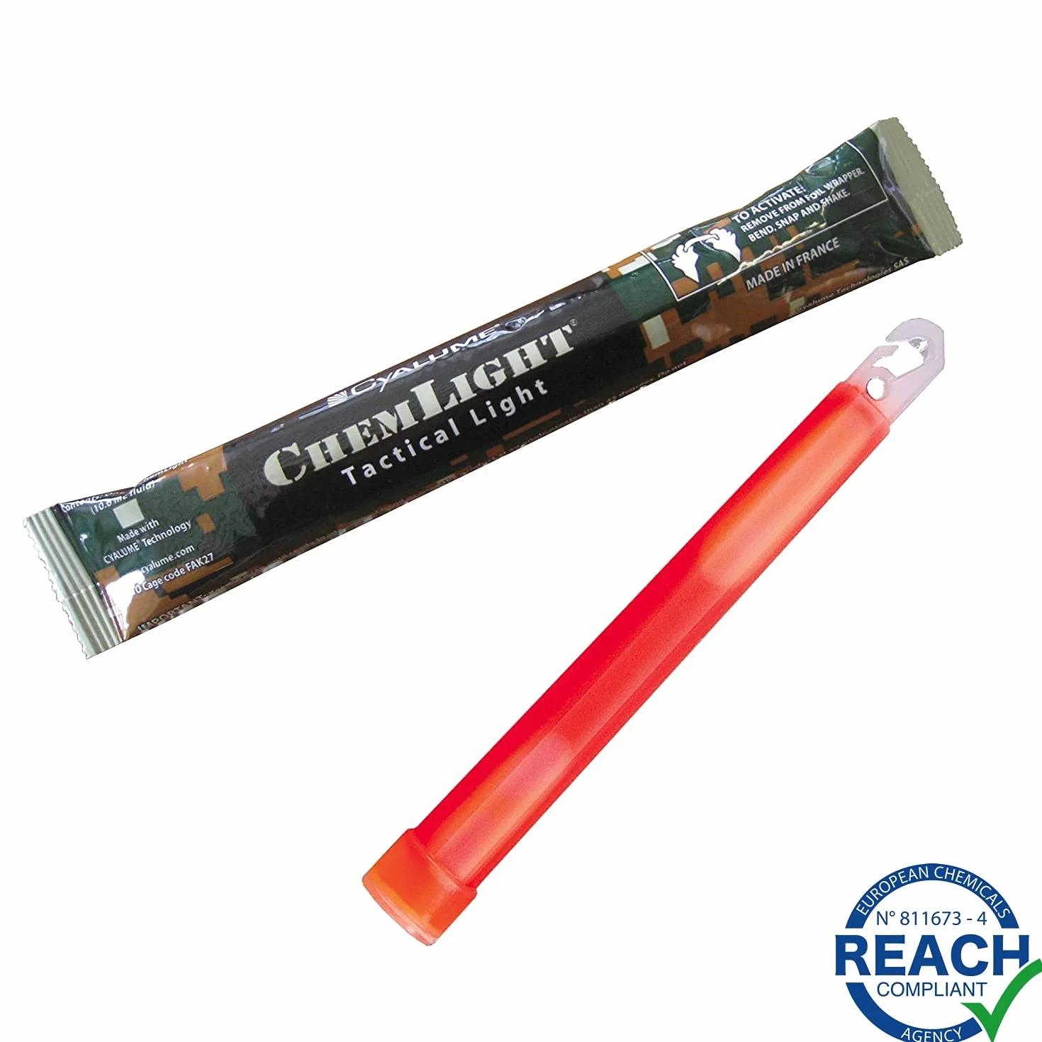 Cyalume Bastoncino luminoso rosso militare ChemLight Lightsticks 15cm - Light Sticks ultra-luminosi 12 ore (Scatola da10)