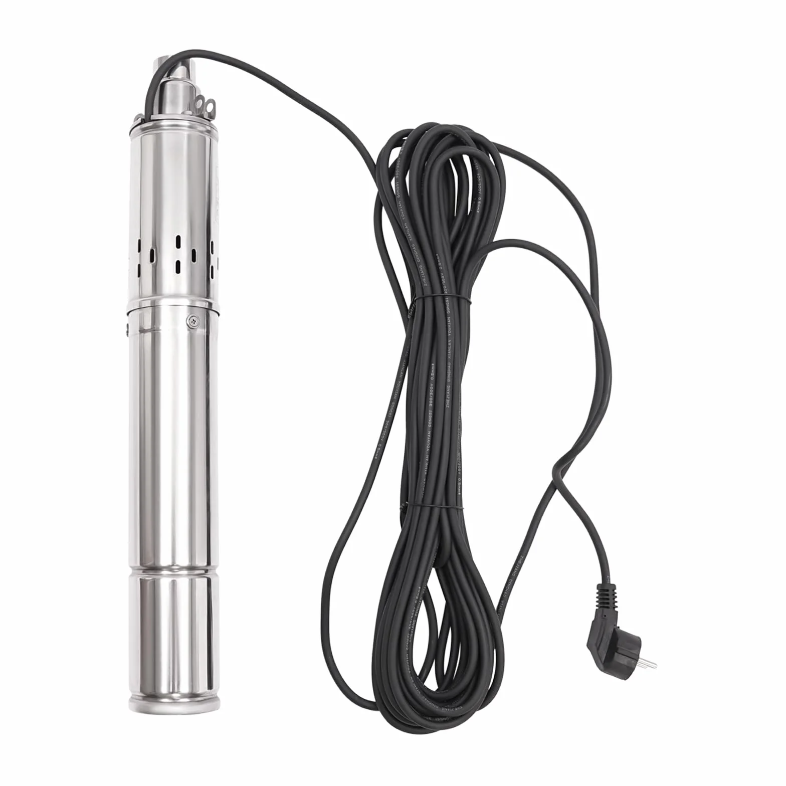 Pompa per fontana profonda 550 W, 230 V, 2850 giri/min, portata 1,8 m³/395.94 gal/h, altezza di mandata 90 m/295,28 ft, profondità di immersione 60 m/196,85 ft, pompa sommergibile in acciaio inox,