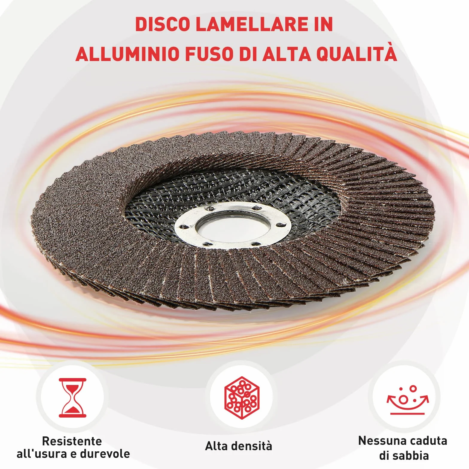 HYCHIKA Disco Lamellare 125mm, 10PC Dischi Lamellari Abrasivi Lamellari, Grana 120, Adatto per Acciaio Inossidabile Metallo e Legno per Smerigliatrice Angolare