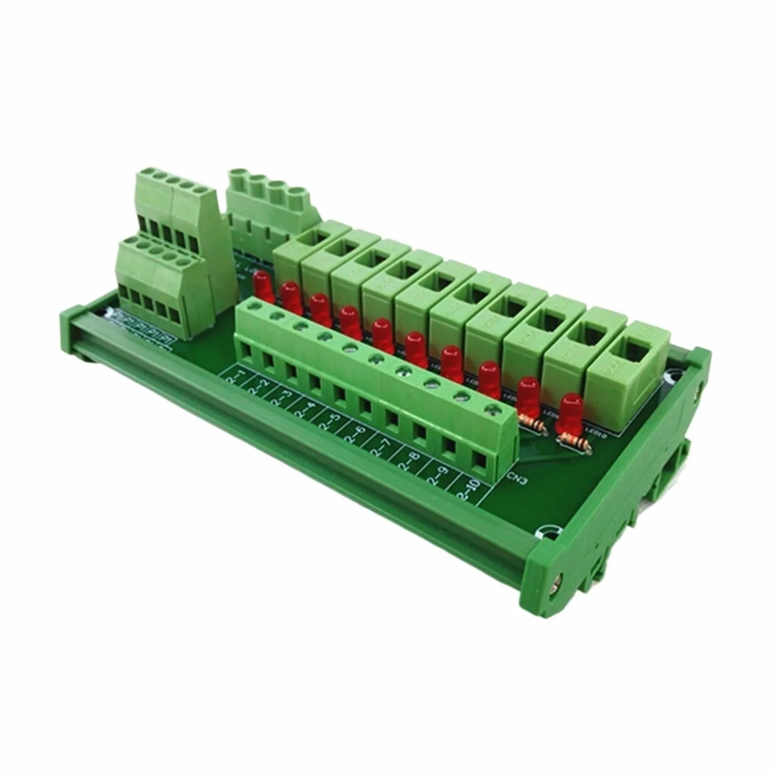 Modulo relè PLC Modulo fusibile, modulo di distribuzione dell'alimentazione con fusibile a 10 posizioni for montaggio su guida DIN