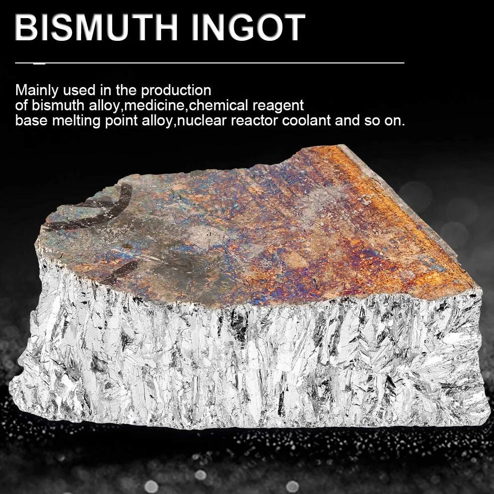 Bismuto Ingot- metallo Lingotto Chunk 99,99% Geodes puro cristallo for la fabbricazione Cristalli, esche da pesca e Arte (1000g)