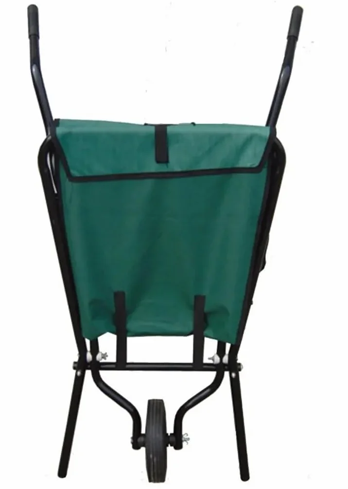 Carriola pieghevole – Carriola pieghevole – Robusto telaio in acciaio – 112 cm x 72 cm x 73 cm – Tessuto Oxford 600 D – Carrello da giardino – Gancio – Carrello scorrevole – Verde/Nero