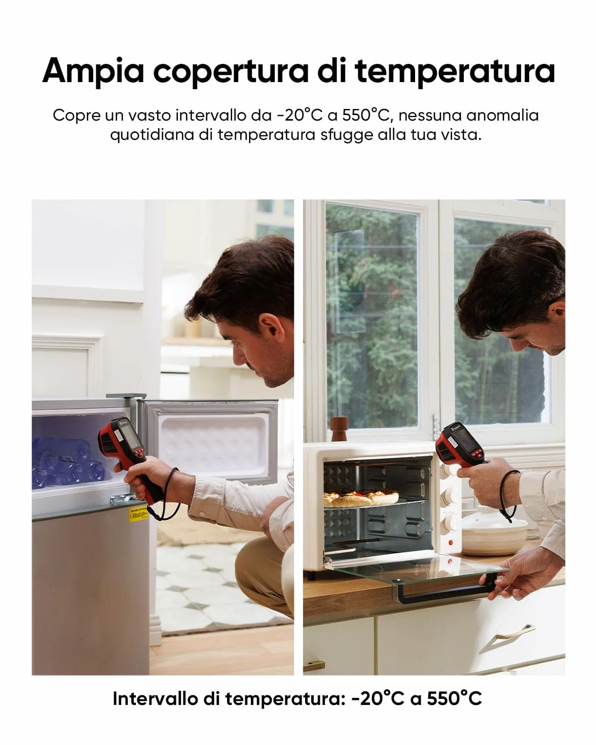 HIKMICRO D01 Lite Termometro a Infrarossi -20°C a 550°C 2,4" Schermo Intero Risoluzione IR 96×96 Modalità Duale 14 Ore