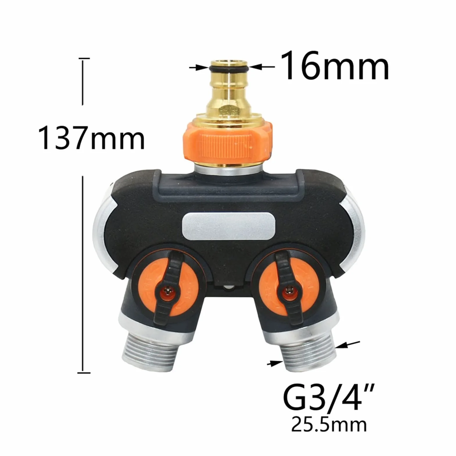 Connettori per tubo di irrigazione a goccia, 2/4 vie, rubinetto da giardino femmina, 1/2 pollice, 3/4 a 3/4 di pollice, valvola di irrigazione, deviatore per tubo, connettore rapido, 1 set (arancion