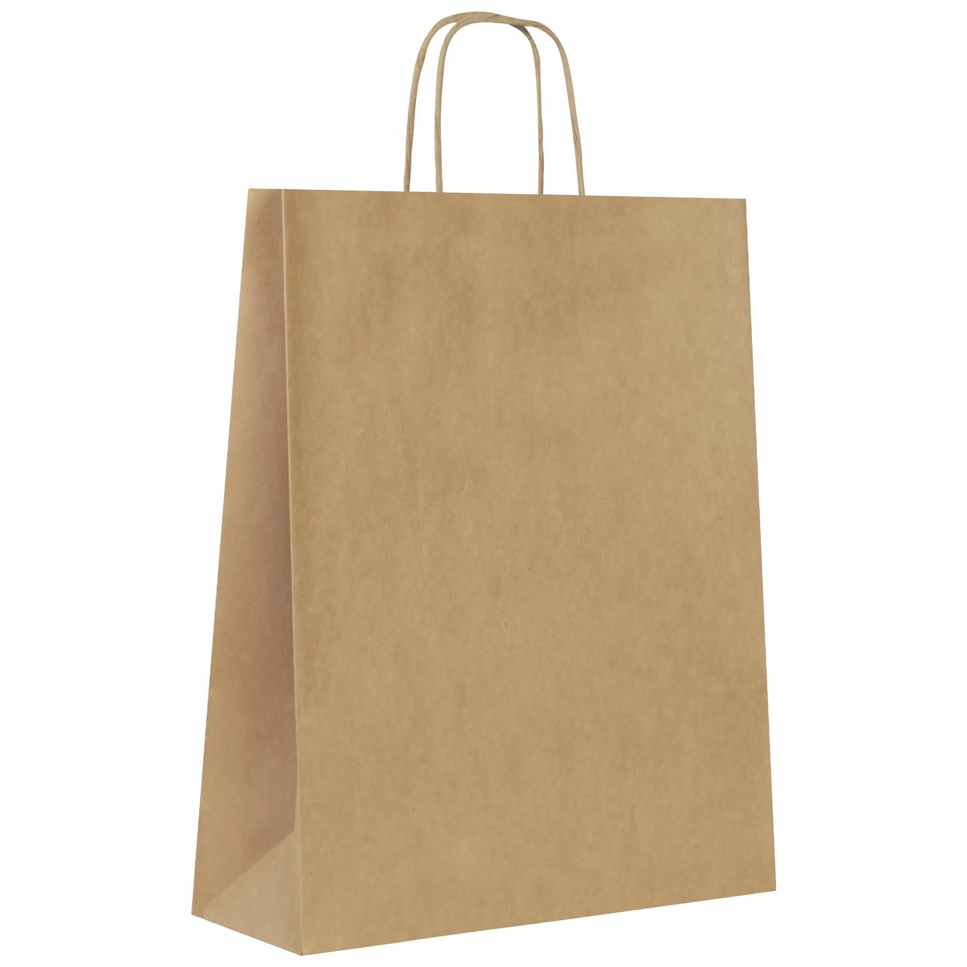 MAMAPAS 40 Sacchetti di carta manico riccio, sacchetto kraft, sacchetti di carta con manici, sacchetti regalo, sacchetti di nozze, sacchetti bianchi (32+12x42 kraft)