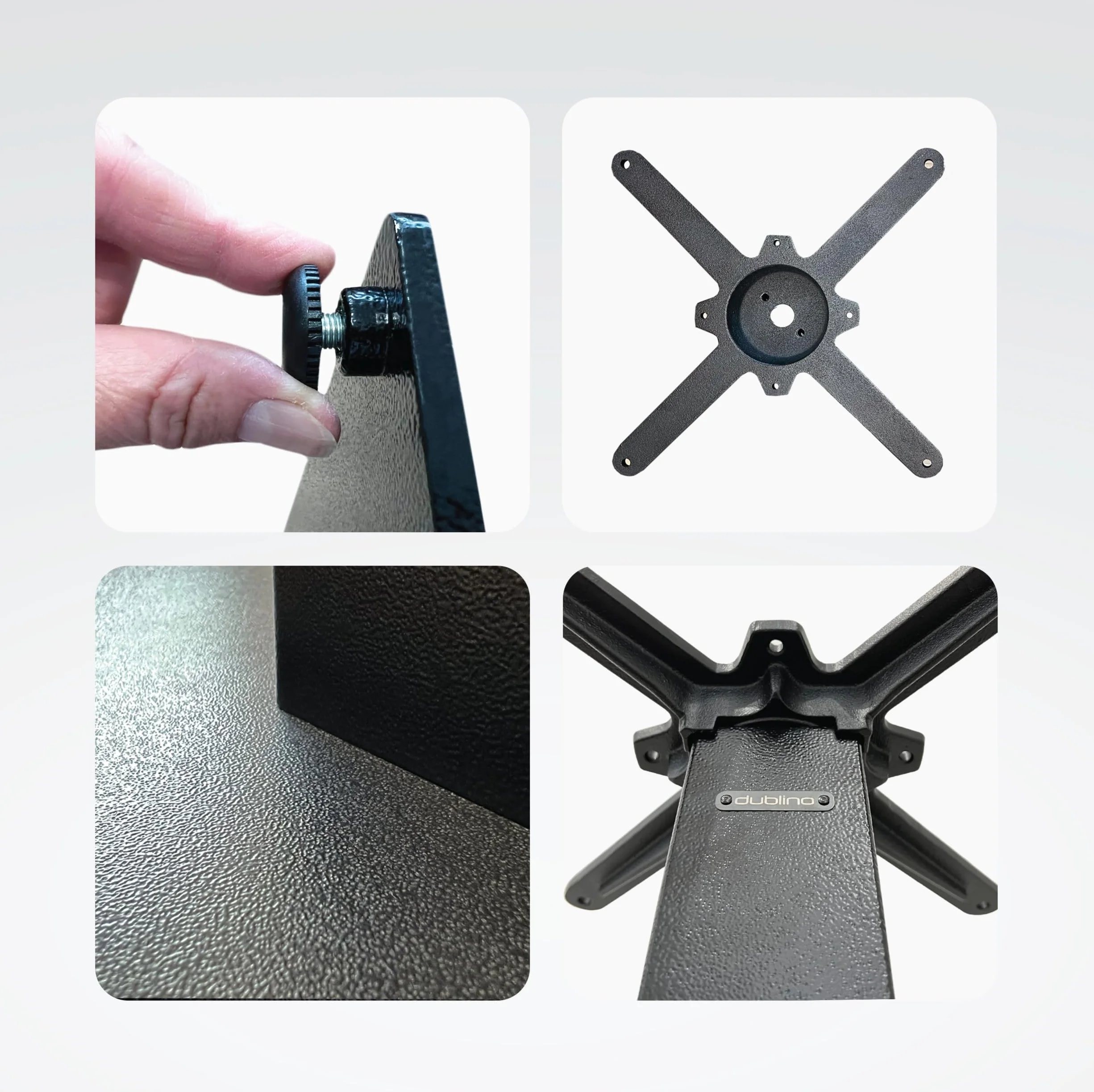 Base per Tavolo da Pranzo Premium in Metallo Nero - PJ7087 - Gambe per Tavoli (Altezza: 73 cm, Peso: 15,5 kg, Gambe per Tavoli 40x40 cm) - Max. Dimensione della Tavola: 70x70 / Ø 80 cm