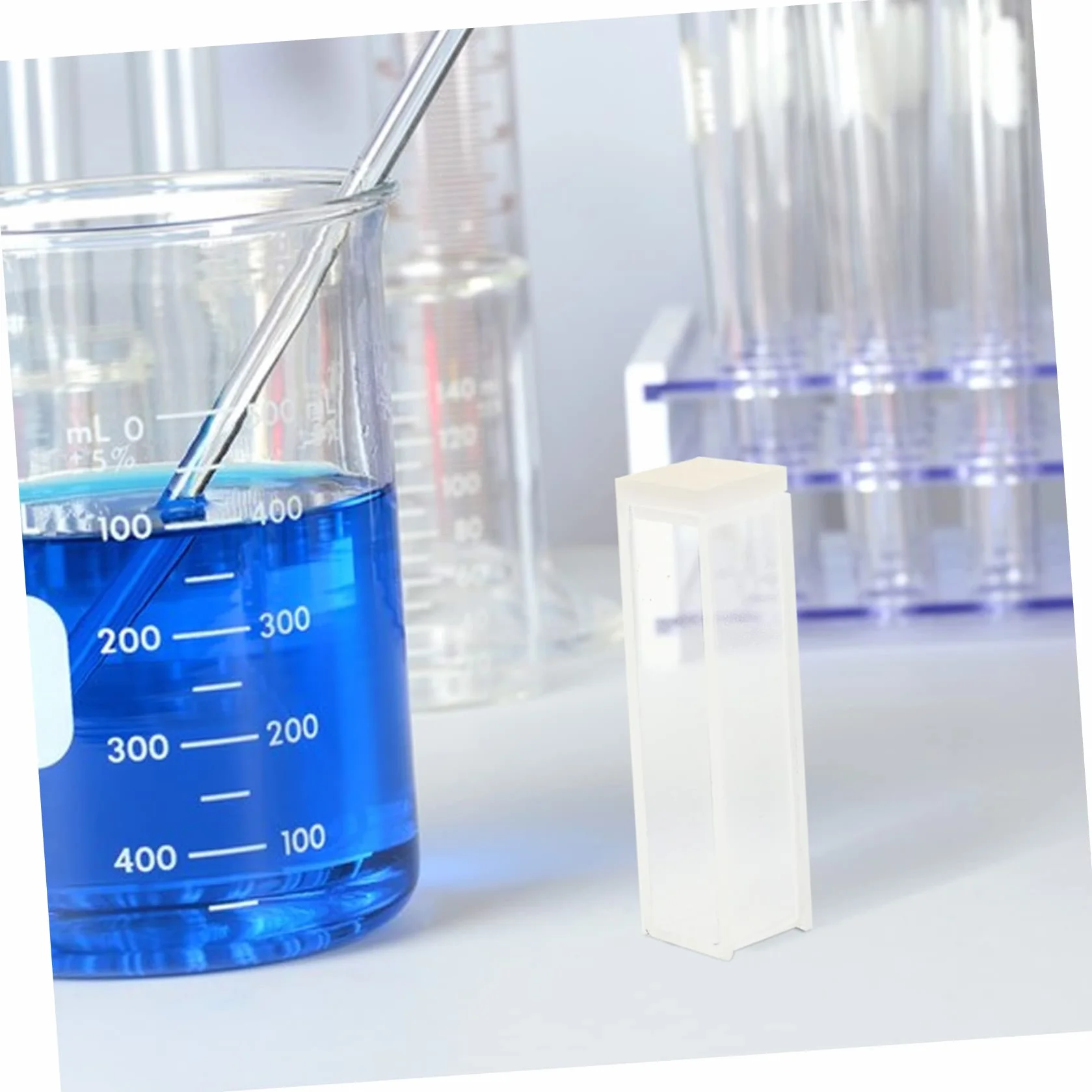 Cuvetta 2 Pezzi al Quarzo per Spettrofotometro Percorso Ottico 10mm Capacità 3,5ml