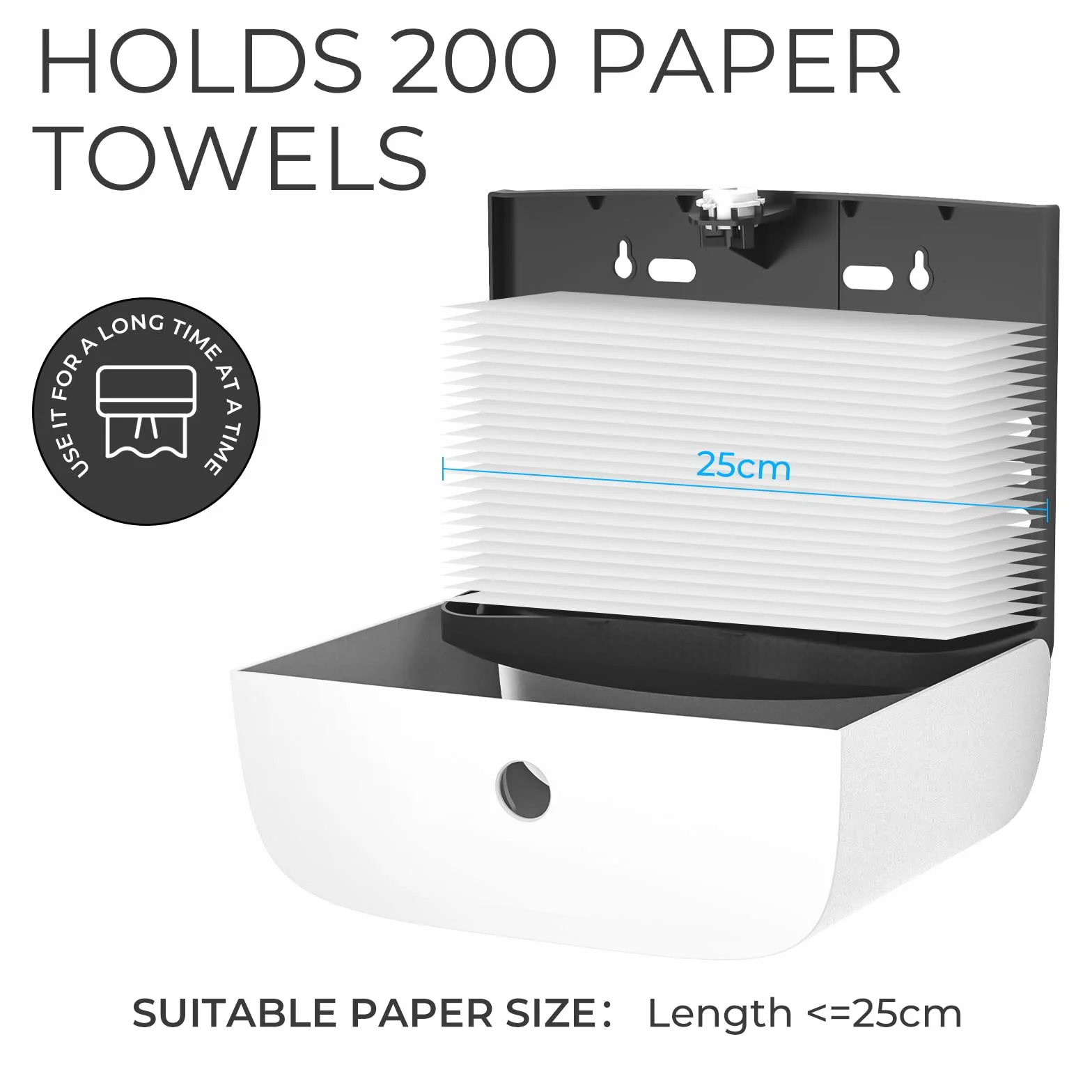 Dispenser Carta Asciugamani a Muro Bianco 200 Fogli PN6015