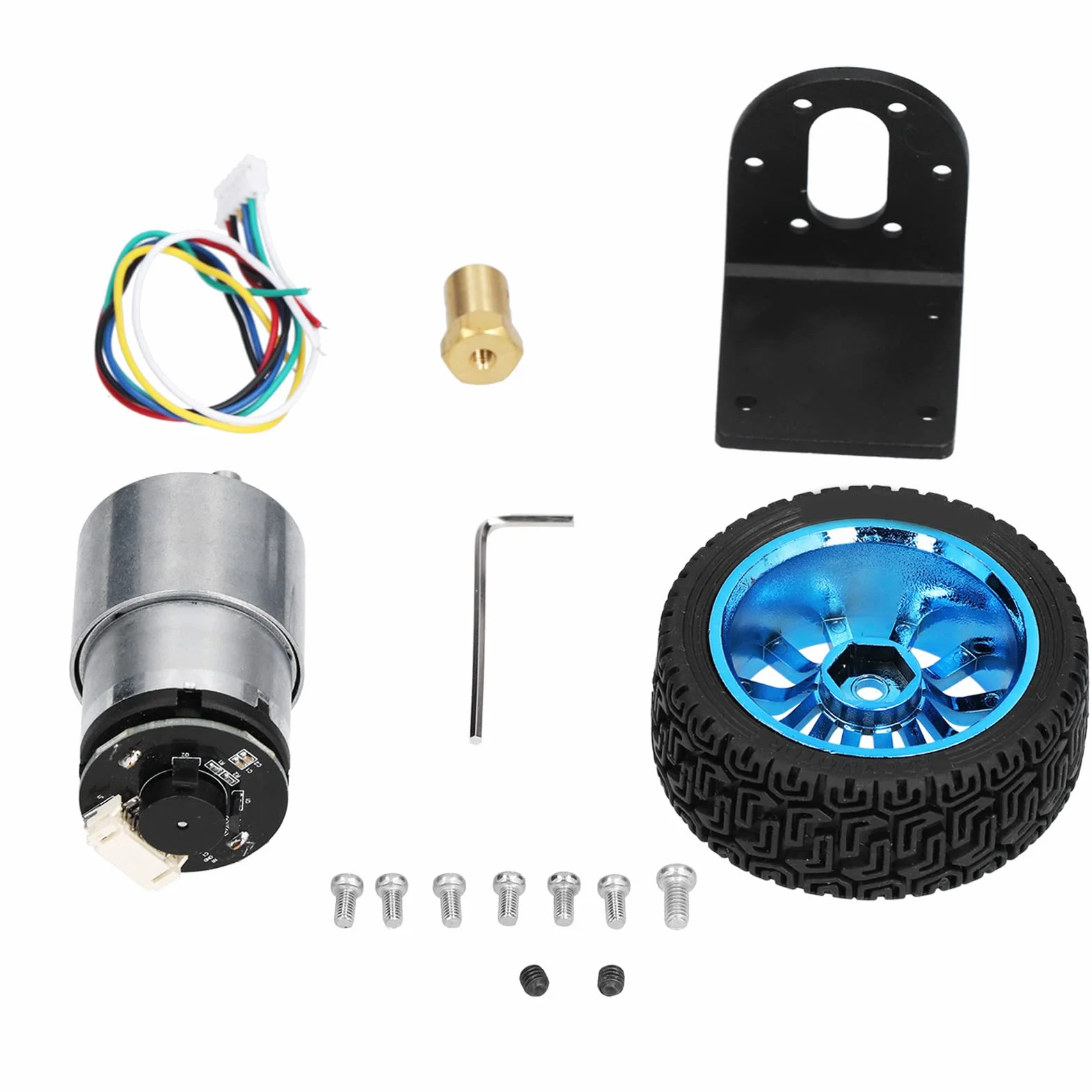 Set Motore Encoder CW CCW Motoriduttori DC Albero con Set, Diametro Albero 15,5 Mm Micro Motoriduttori DC DC12V per Smart Car Fai-da-te (60 giri/min)