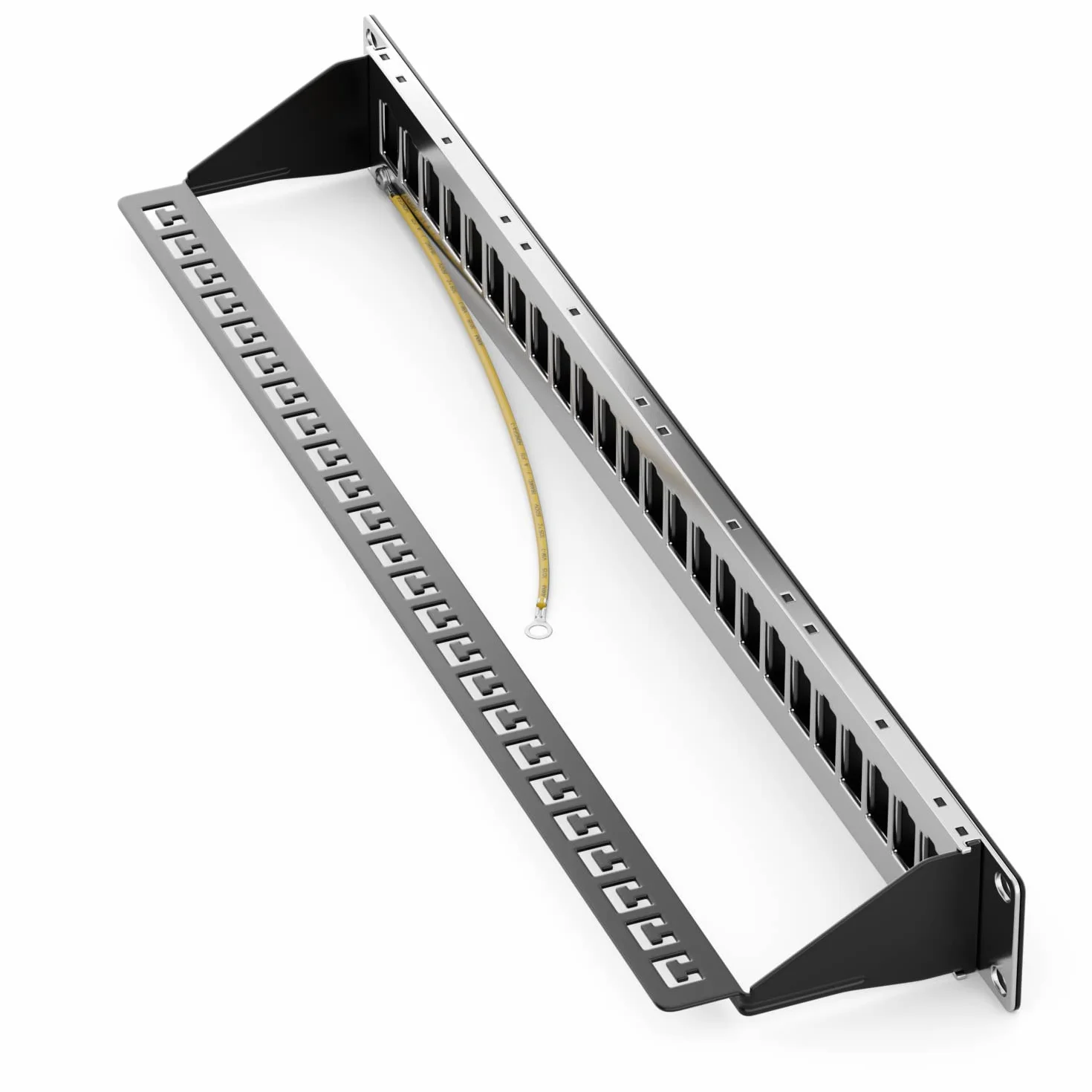 deleyCON 24 Porte CAT 8 Patchpanel Set Campo di Distribuzione Patch Panel 19" 1U + 24x Modulo Keystone Jack RJ45 CAT8 40 Gbit/s 2000 MHz Compatibile con Cavo D'Installazione CAT7 CAT-8 Ethernet Rete