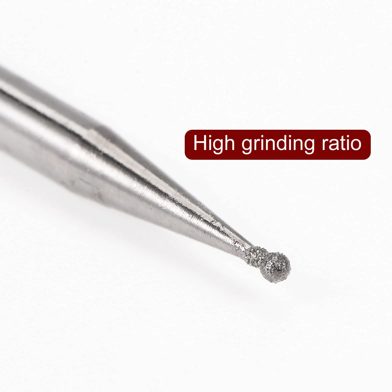 sourcing map 30pcs Diamante Macinazione Frese Intaglio Bit 1mm Forma Sfera Testa Montato Punto 1/8 Shank per Strumento Rotante