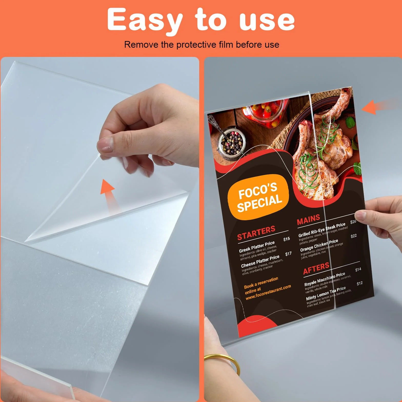 Pezzi Espositore Plexiglass A6 L Forma Porta Cartelli Acrilico Trasparente Porta Menu Da Tavolo