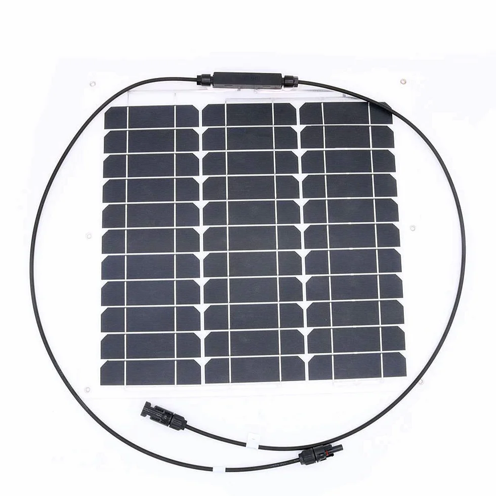 Nuzamas 40W 12V pannello solare caricatore Sunpower cellulare ultra sottile flessibile con connettore di ricarica per camper barche Cabin tenda auto (compatibile con 18 V e dispositivi di seguito)