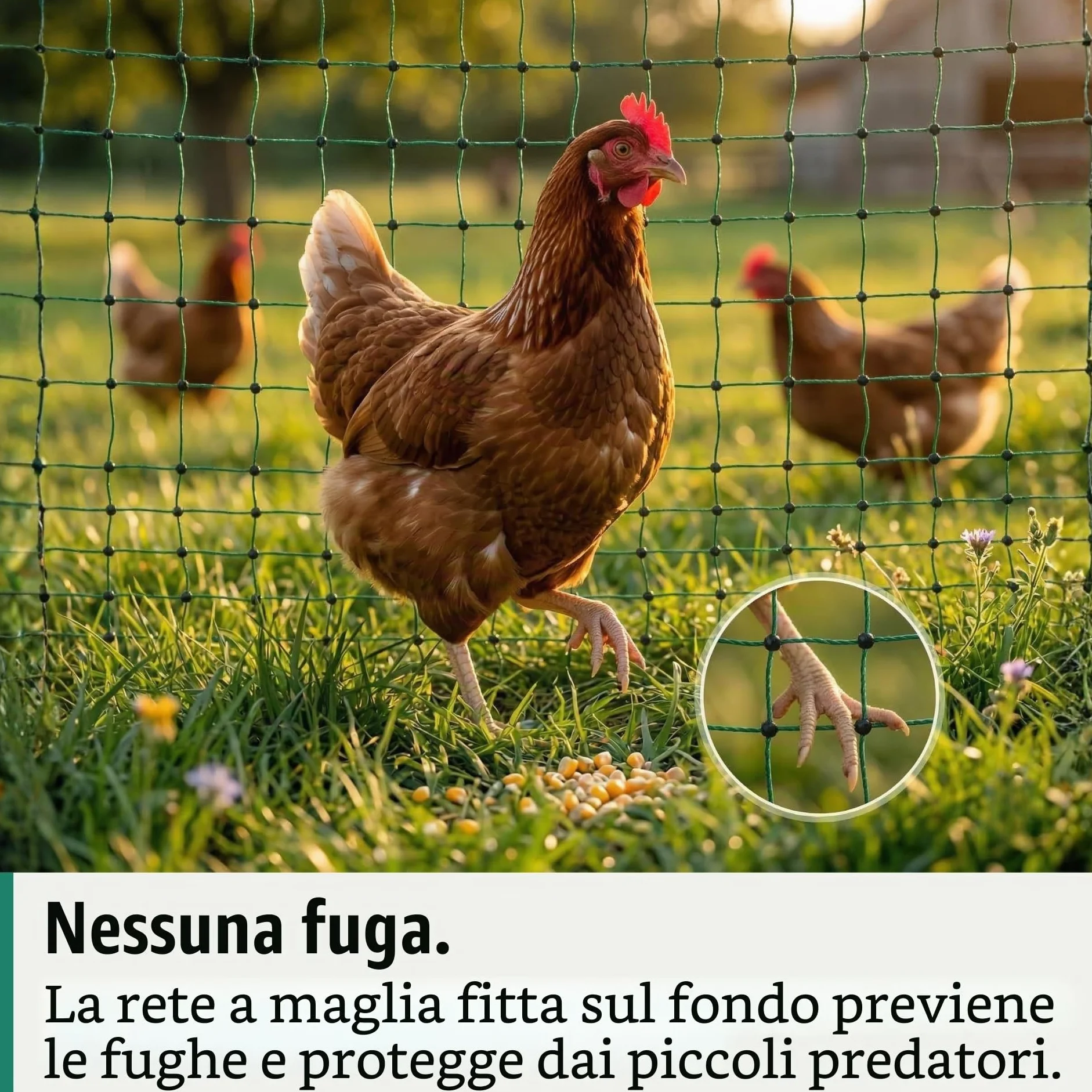 Agrarzone Rete per pollame Classic elettrificabile, Doppia Punta, Verde 50 m x 112 cm - Robusta per polli, Cani e Gatti - Facile da installare con 15 Pali e Kit di Riparazione
