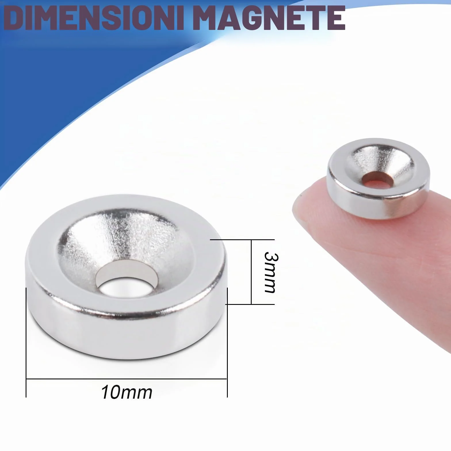 Magneti al Neodimio M4 Calamite Potenti Circolare Forati Vite Rondelle Base