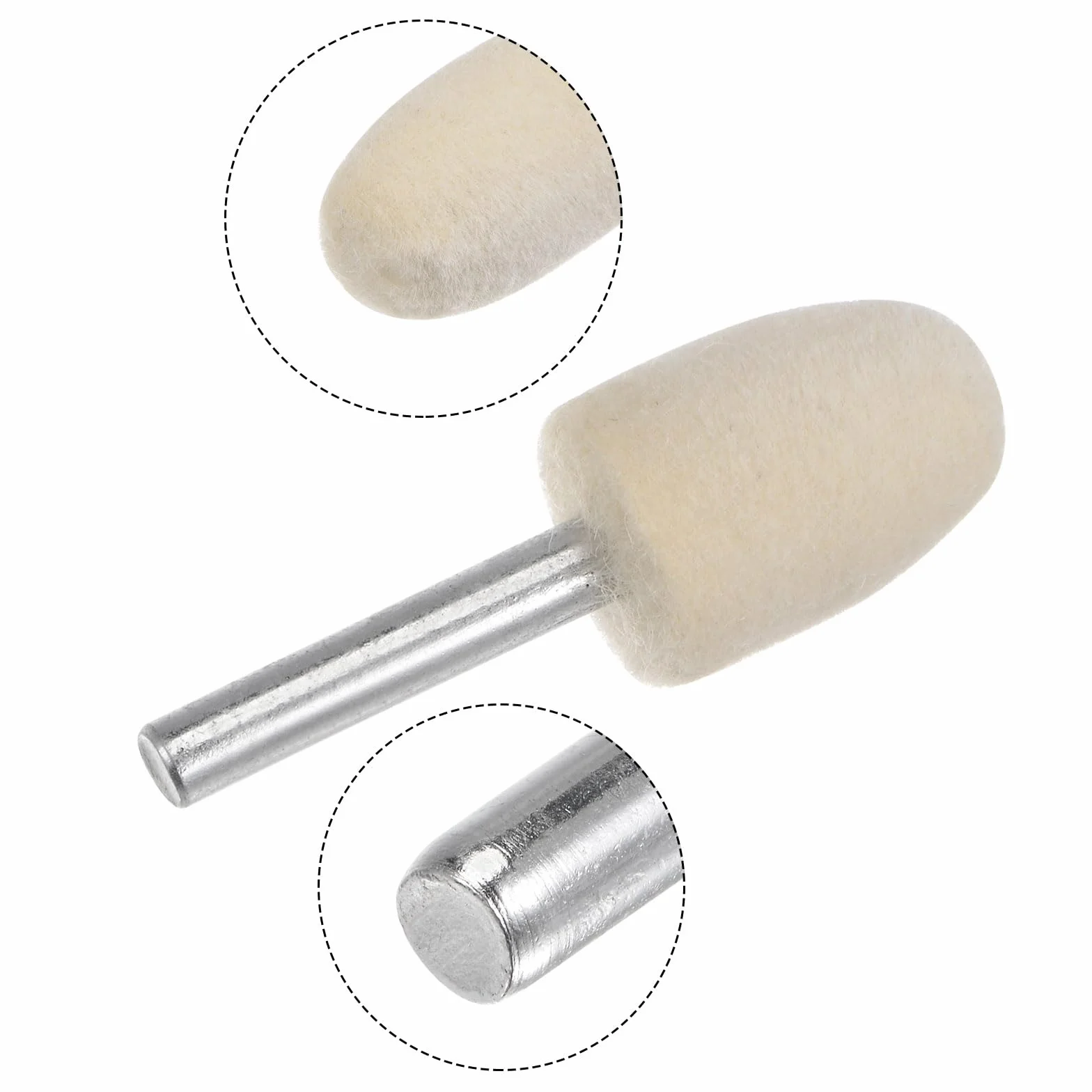 QUARKZMAN 10pz Punte Mandrino Montate Feltro Lana 20mm Testa 1/4 Pollici supporto Conico Lucidatura Punta Trapano Feltro Lucidatura Ruota per Strumento Rotante