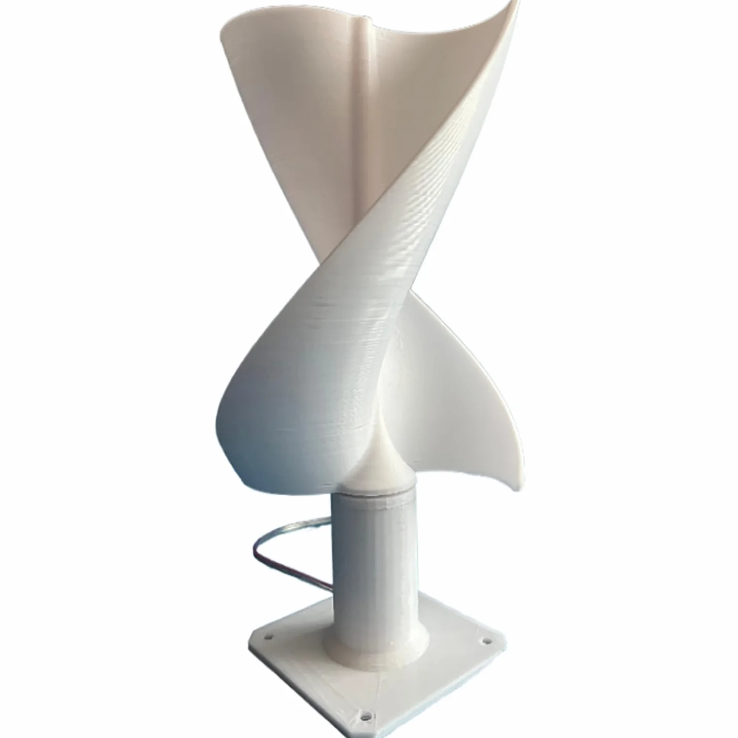 10W Modello di Turbina Eolica A Spirale Fai da Te, Mini Turbina Eolica Verticale con Luce LED, Generatore A Magneti Permanenti DC Modellino Educativo per Esperimenti Scientifici,Bianca,10W