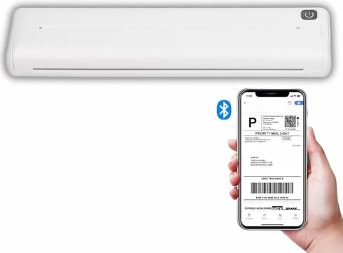Stampante Termica Portatile A4, Stampante Termica Bluetooth per Viaggi, Supporta 90 Fogli di Carta Letter e A4, Compatibile con Telefoni e Laptop Android e IOS per Ufficio Mobile