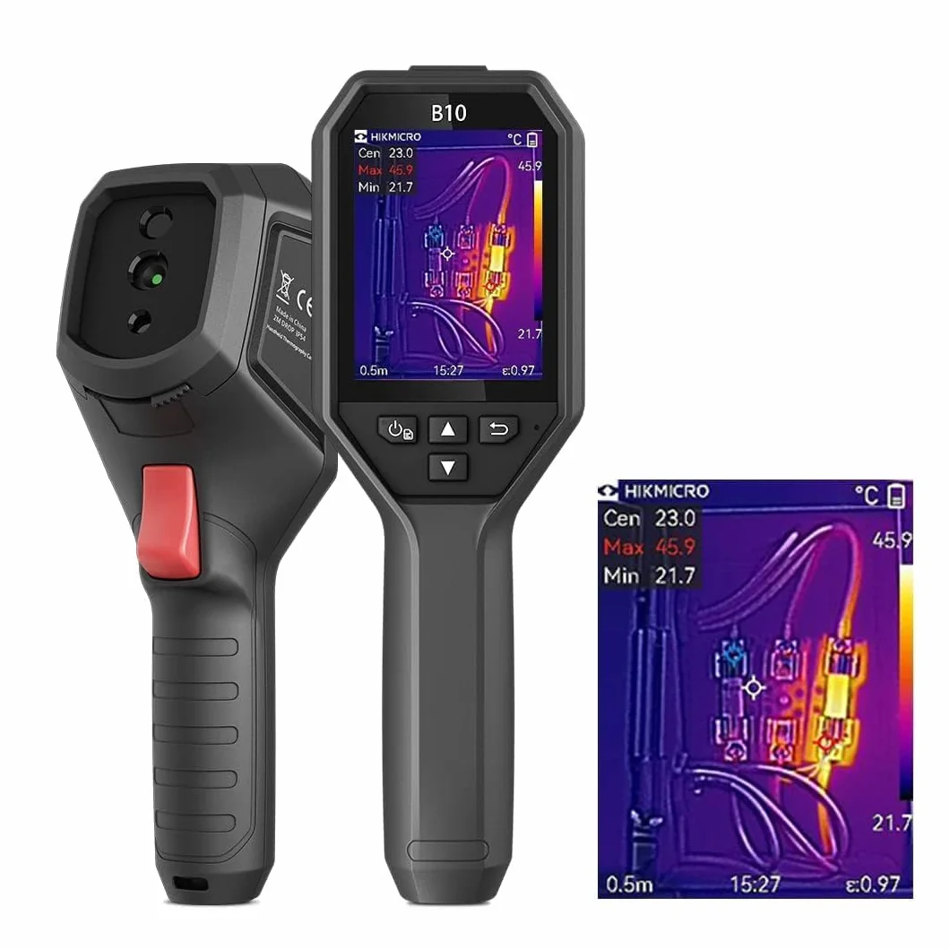 HIKMICRO B10 Telecamera termica con risoluzione 256 x 192 IR con telecamera visiva da 2 MP, misurazione a schermo intero, 25 Hz，LCD 3,2", IP54, intervallo di temperatura -4°F~1022°F