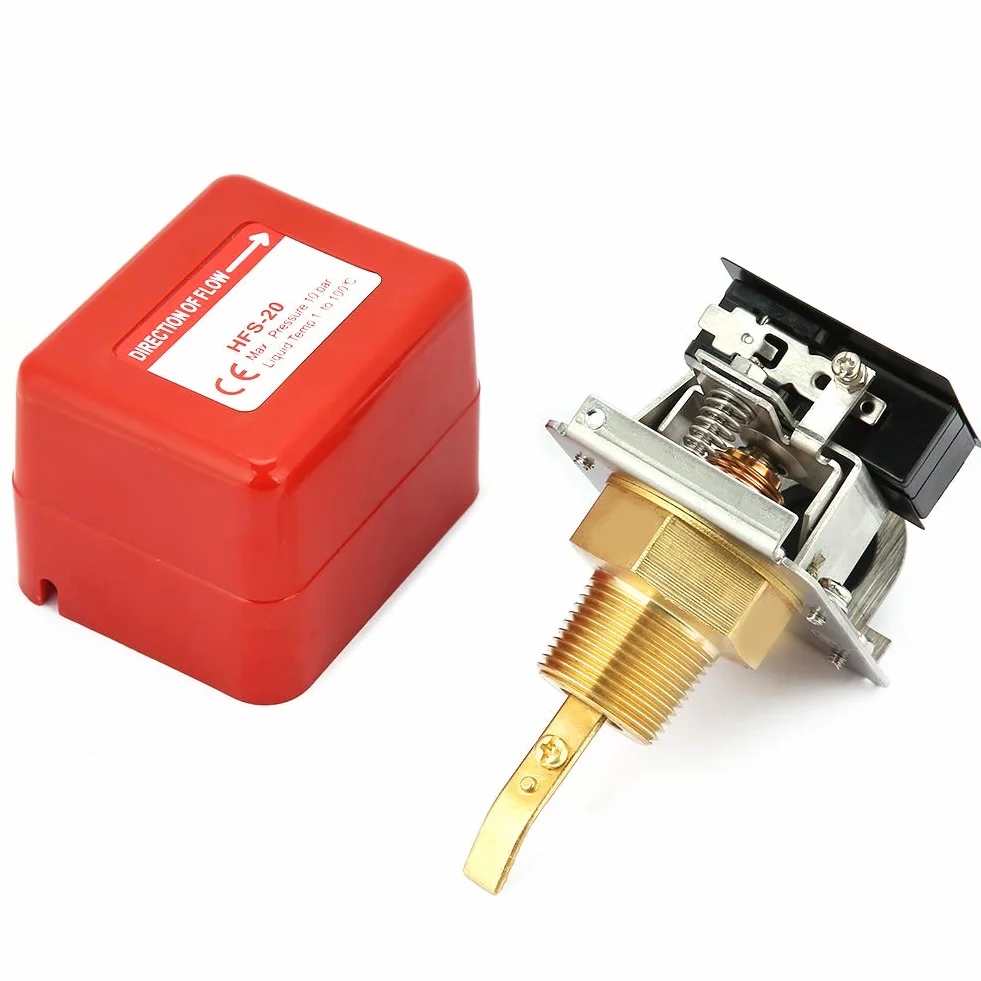 Hyuduo HFS-20 Flussostato dell'acqua in Acciaio Inossidabile 304, Interruttore a Paletta SPDT 3/4, 6-380 V