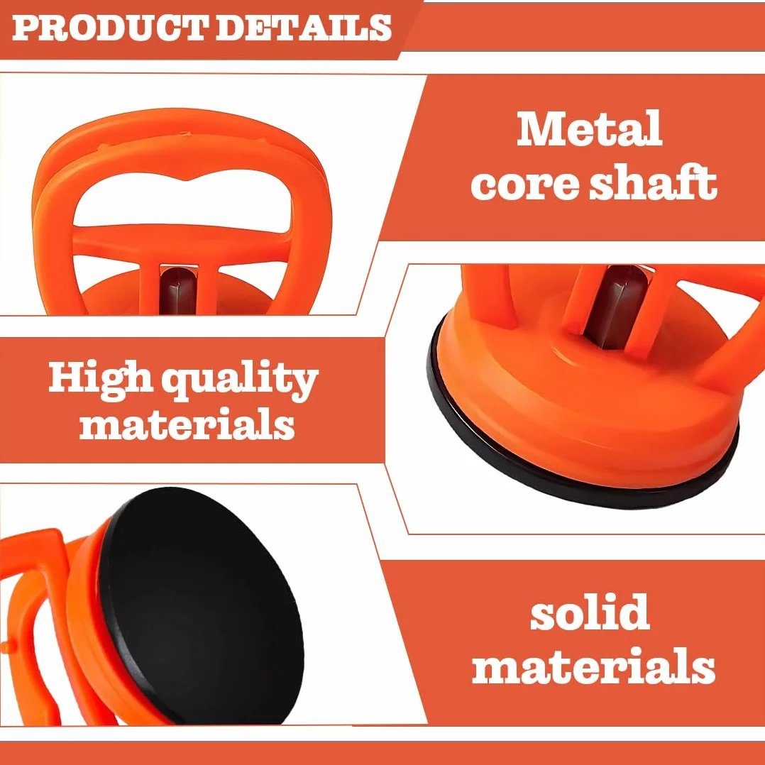 Ventosa Per Carrozzeria Auto 2 Pezzi, Kit Riparazione Ammaccature Con Ventosa Forte Arancione, Estrattore Per Rimuovere Ammaccature Rapidamente Misura Standard