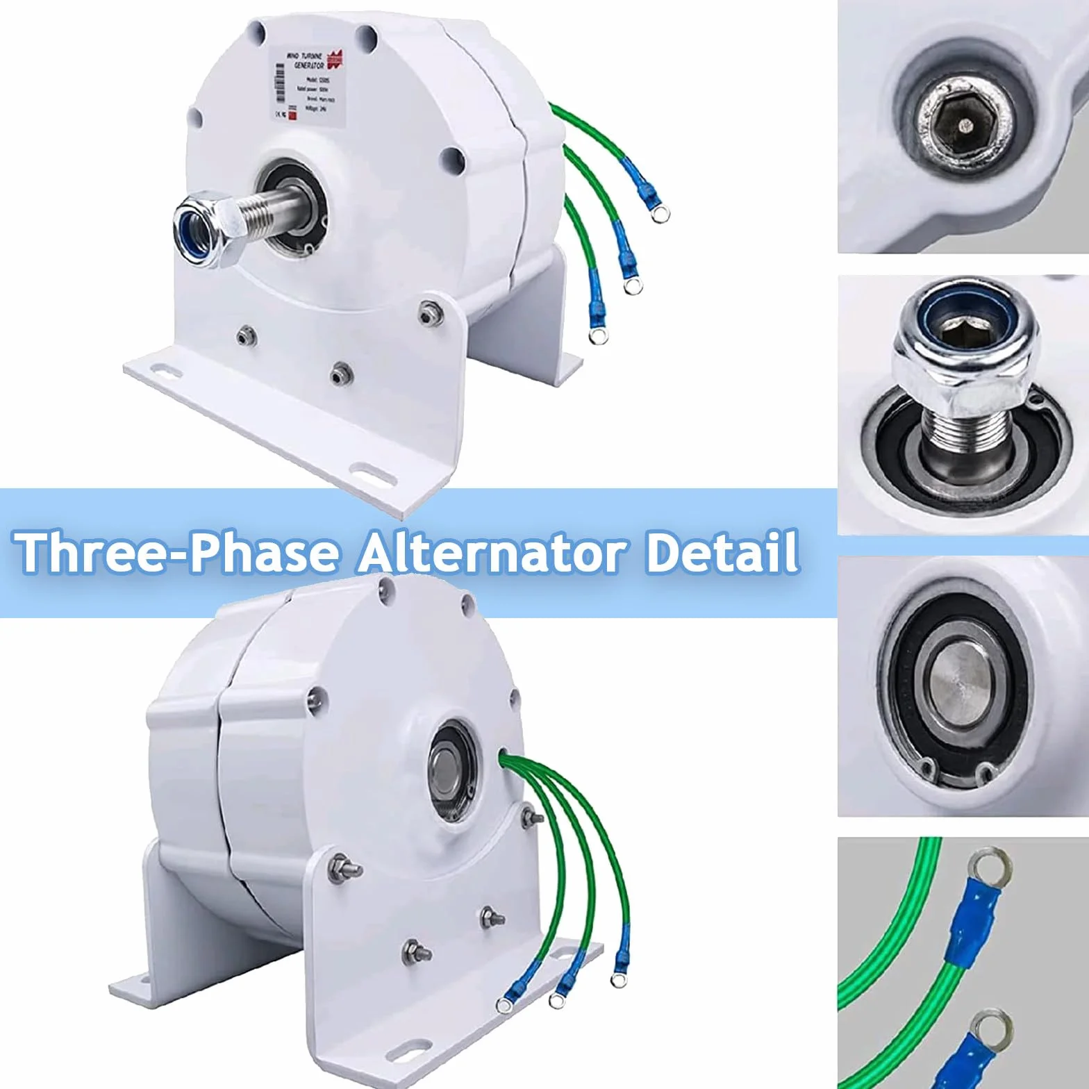 Generatore a Magneti Permanenti 10000W/12000W Dinamo 12V 24V 48V 120V 220V Generatore Elettrico Trifase Uso Dell'alternatore CA per Turbina eolica ad Acqua,12000W-220V