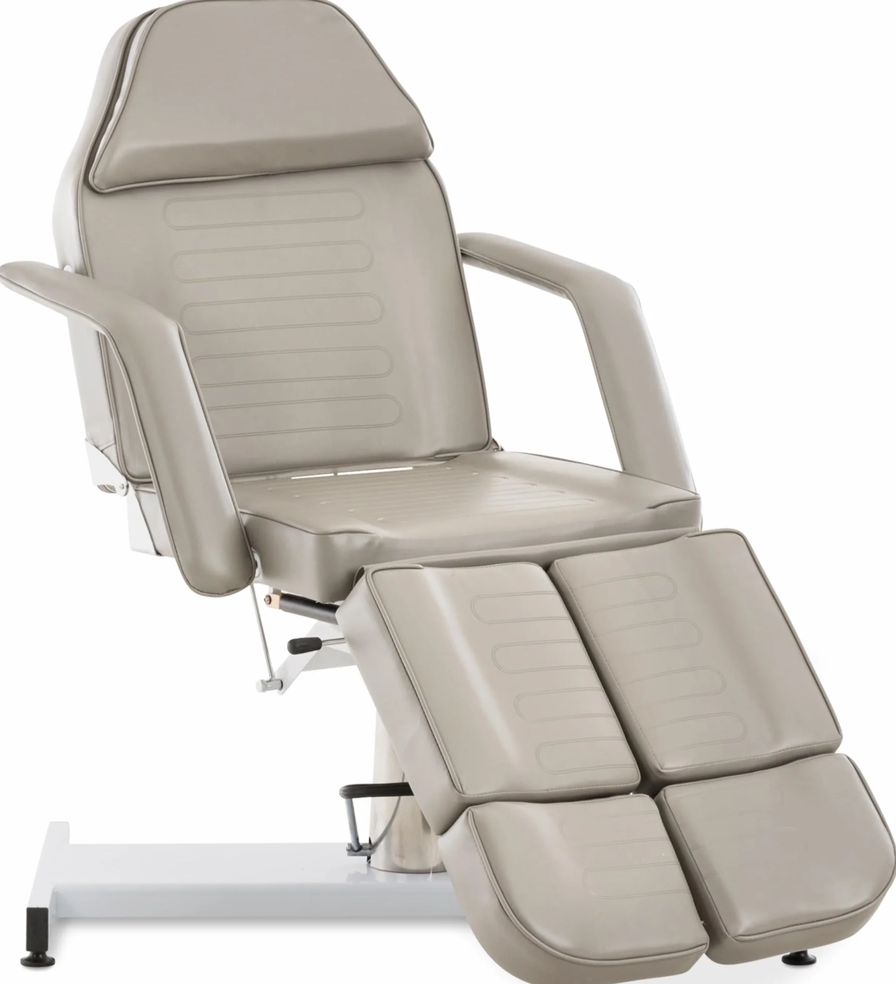 CLP Lettino Idraulico Centri Estetici Split V2 In Similpelle I Lettino Professionale Regolabile Con Braccioli Rimovibili, Carico Max 400 KG, Colore:grigio
