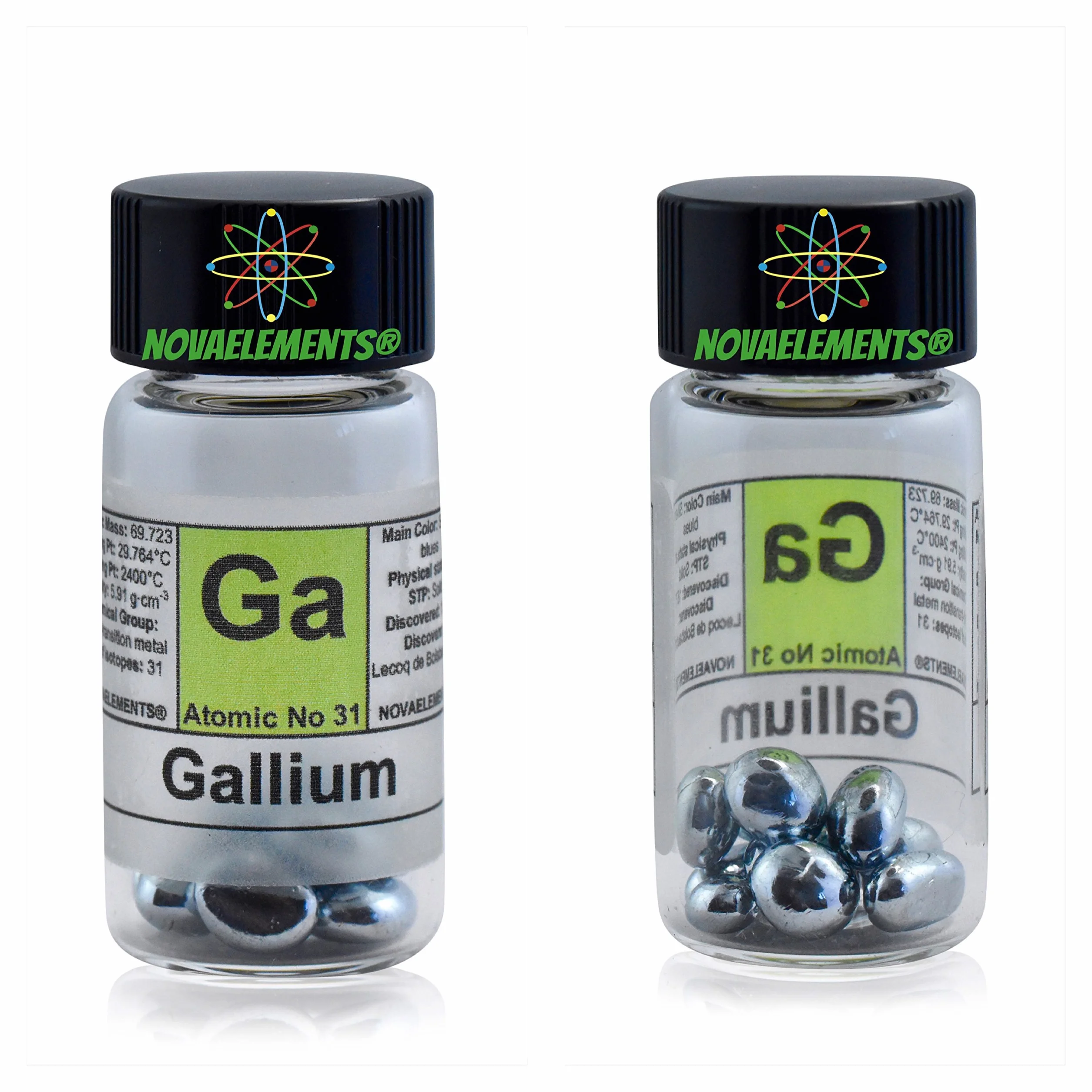 Gallio metallo elemento 31 99,997% 5g in fiala di vetro - gallium metal element 31 5g 99,995% in glass vial