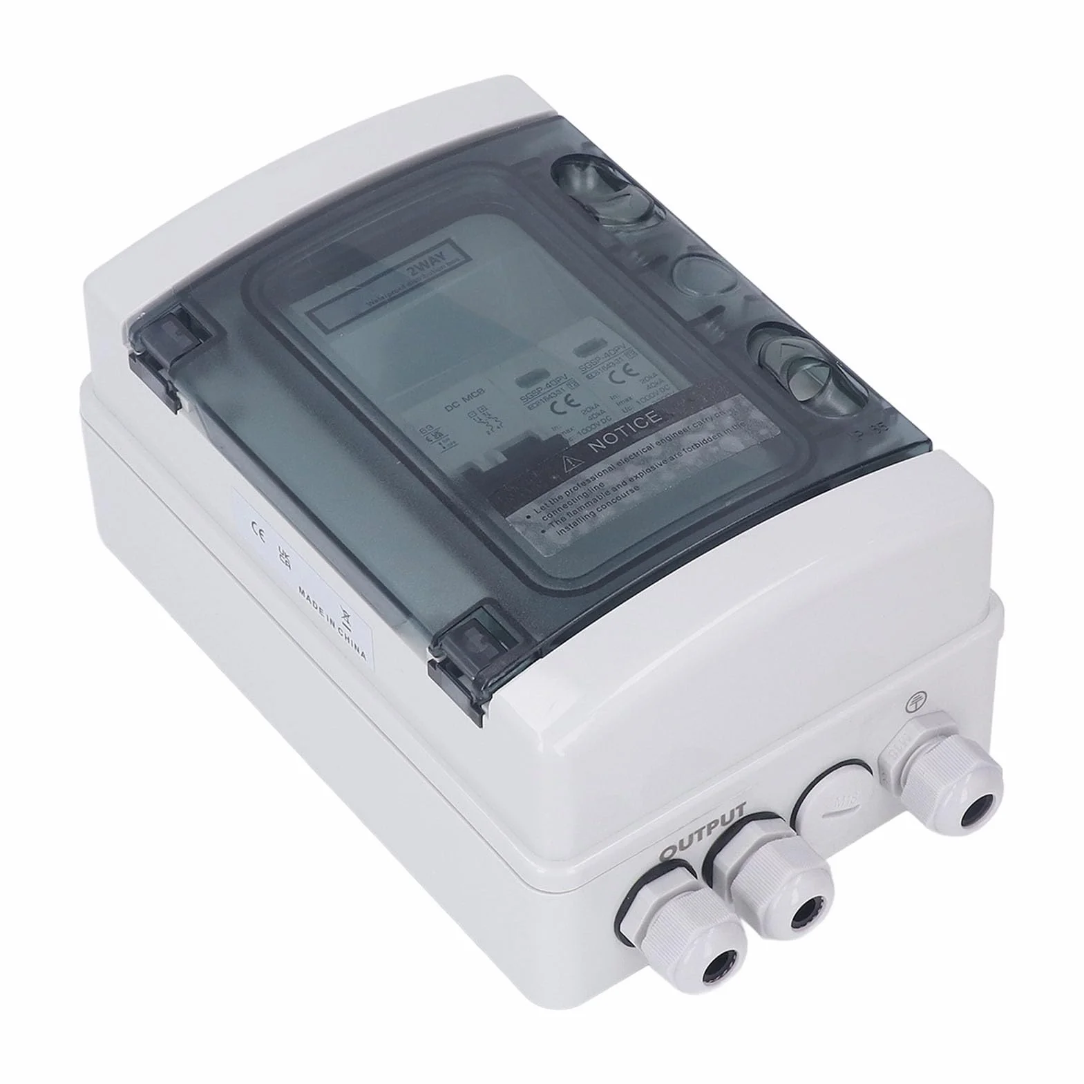 Scatola Combinata Fotovoltaica IP65 40A 1000V con Interruttore Automatico Integrato Protezione Fulmini PA66 per Sistemi Solari On-Grid Off-Grid Cavi 5-10mm 10-4 AWG Impermeabile