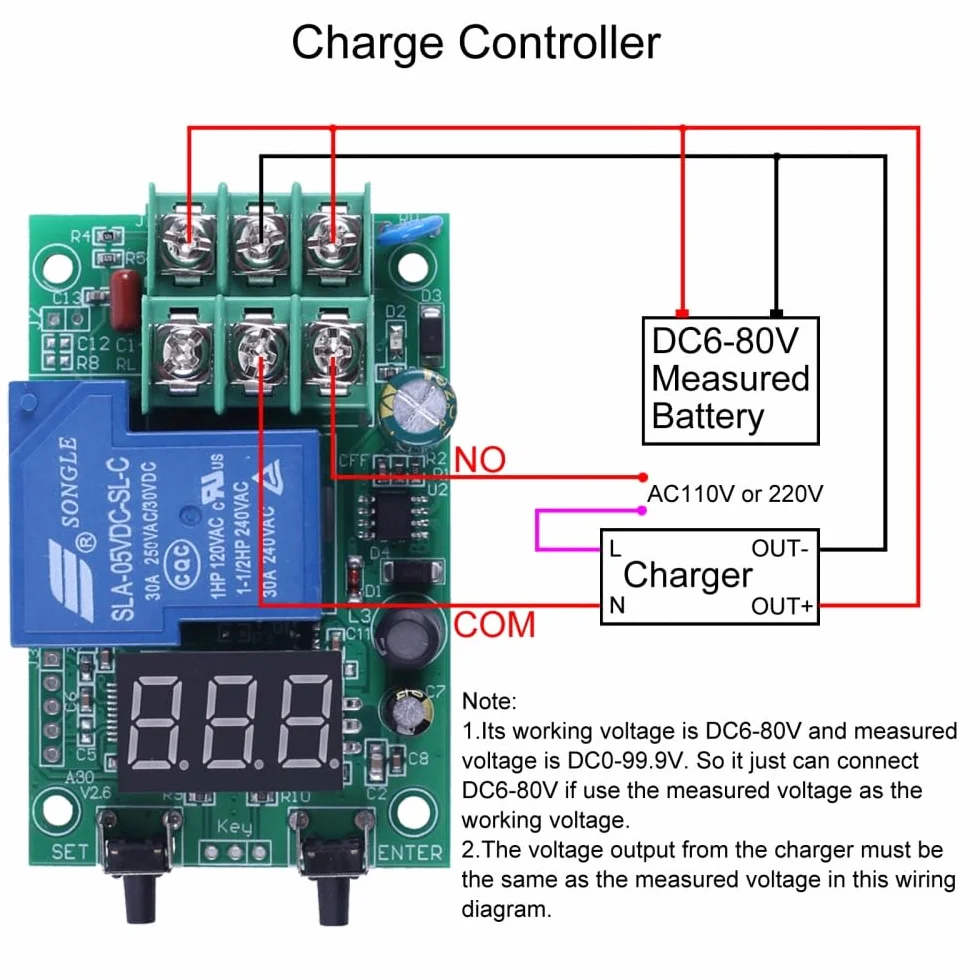 Modulo Monitoraggio Tensione,CC 99,9 V Scheda Controllo Tensione per Controllo Sottotensione di Sovratensione e Rilevamento da Tensione