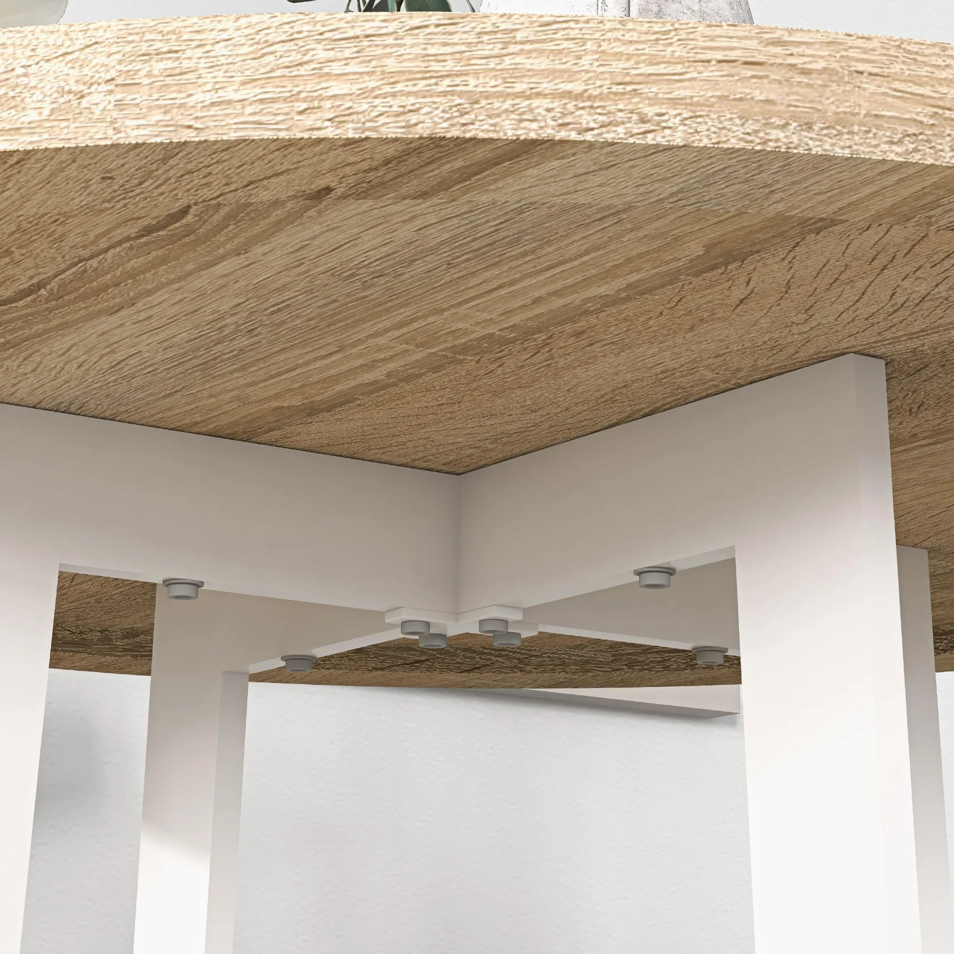 HOMCOM Tavolo da Pranzo Rotondo Ø100x75cm Bianco per 4 Persone
