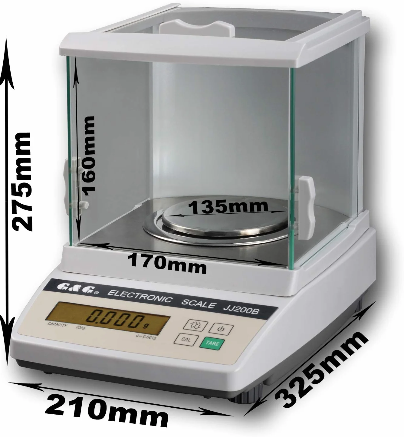G&G JJ100B - Bilancia di precisione da laboratorio, 110 g/0,001 g