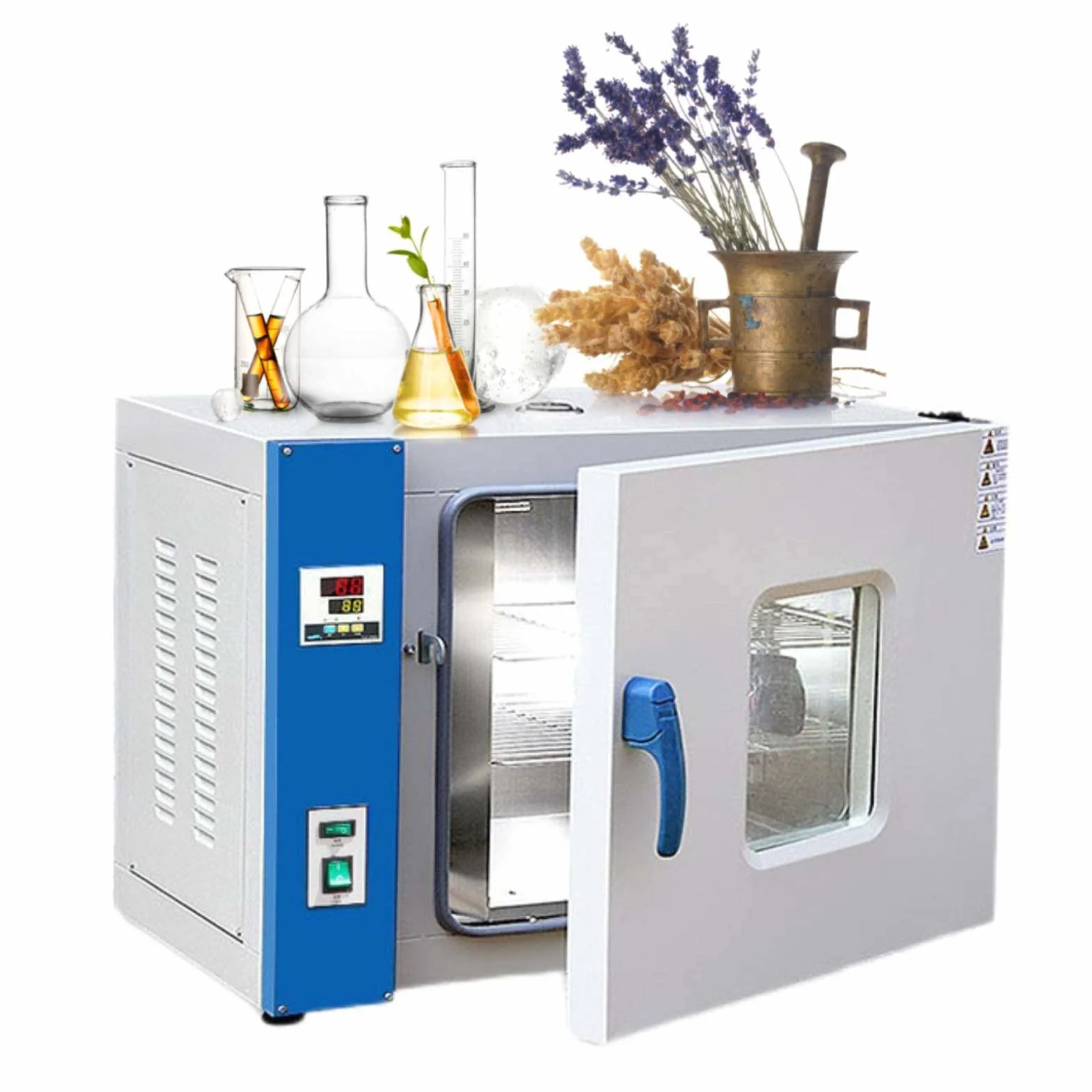 Forno da Laboratorio A Convezione Ad Aria Forzata da 600W,Incubatore Digitale Scientifico RT+5-300 ℃, Forno di Essiccazione A Getto d'Aria con Display Digitale da 15,6 Litri,Galvanized