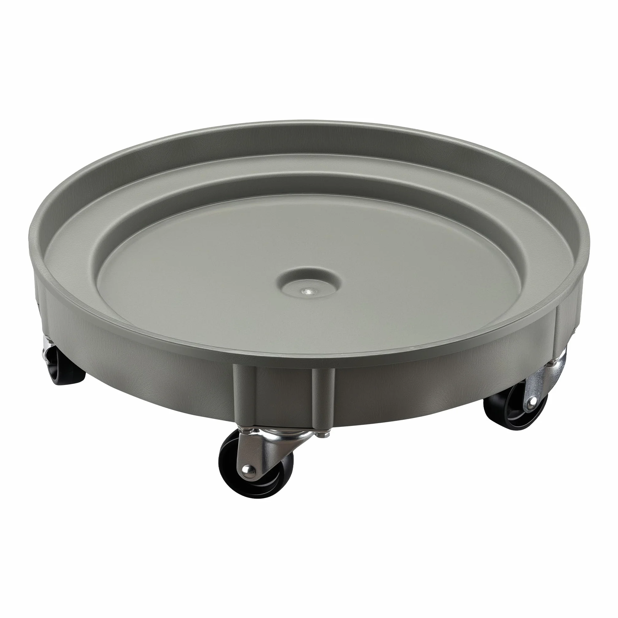 Wiltec Porta fusto olio con ruote, portata 400 kg, carrello porta fusti con vasca Ø 60 cm e ruote girevoli, base per movimentazione fusti