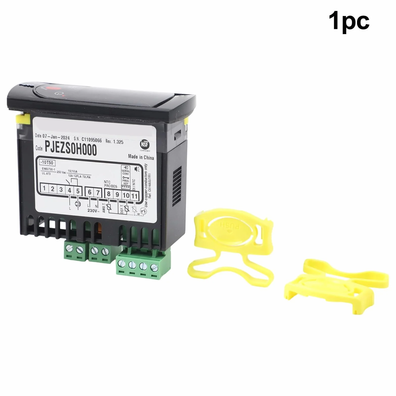 PJEZS0H000 Regolatori termostati digitali con sonda sensore di temperatura per sistemi Carel e frigoriferi 115 V controllo pulsante plastica e rame costruzione B