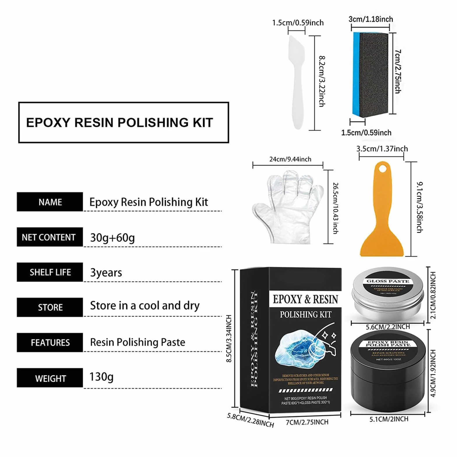 Kit Per Lucidare Resina Epossidica | Ripristina La Lucentezza Elevata | Kit Lucidatura Resina Per Graffi - Per Progetti Artistici Decorazione Modelli Appassionati Di Fai Da Te