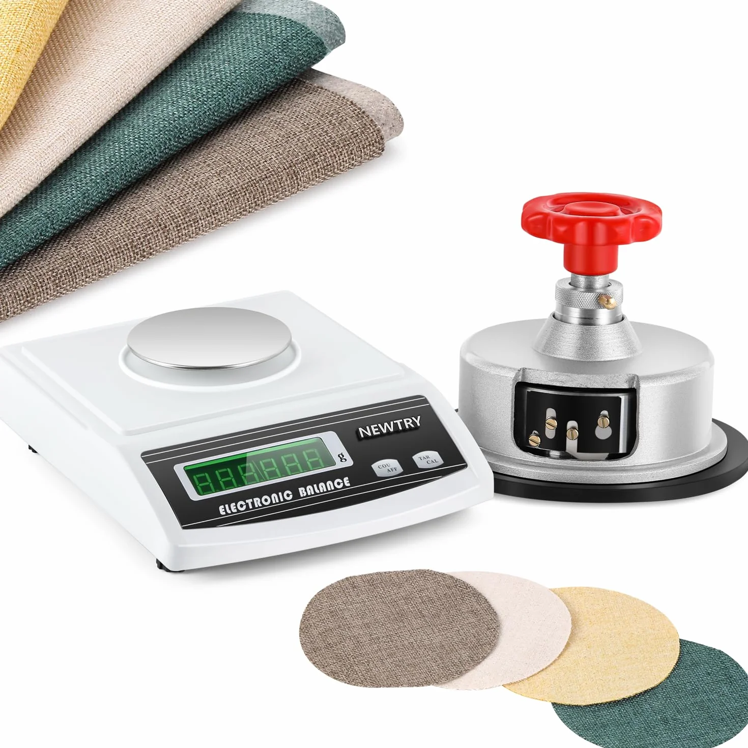 NEWTRY Bilancia digitale di precisione da laboratorio, bilancia di precisione con un campionatore di disco regolabile (600 g/0,01 g + campione)