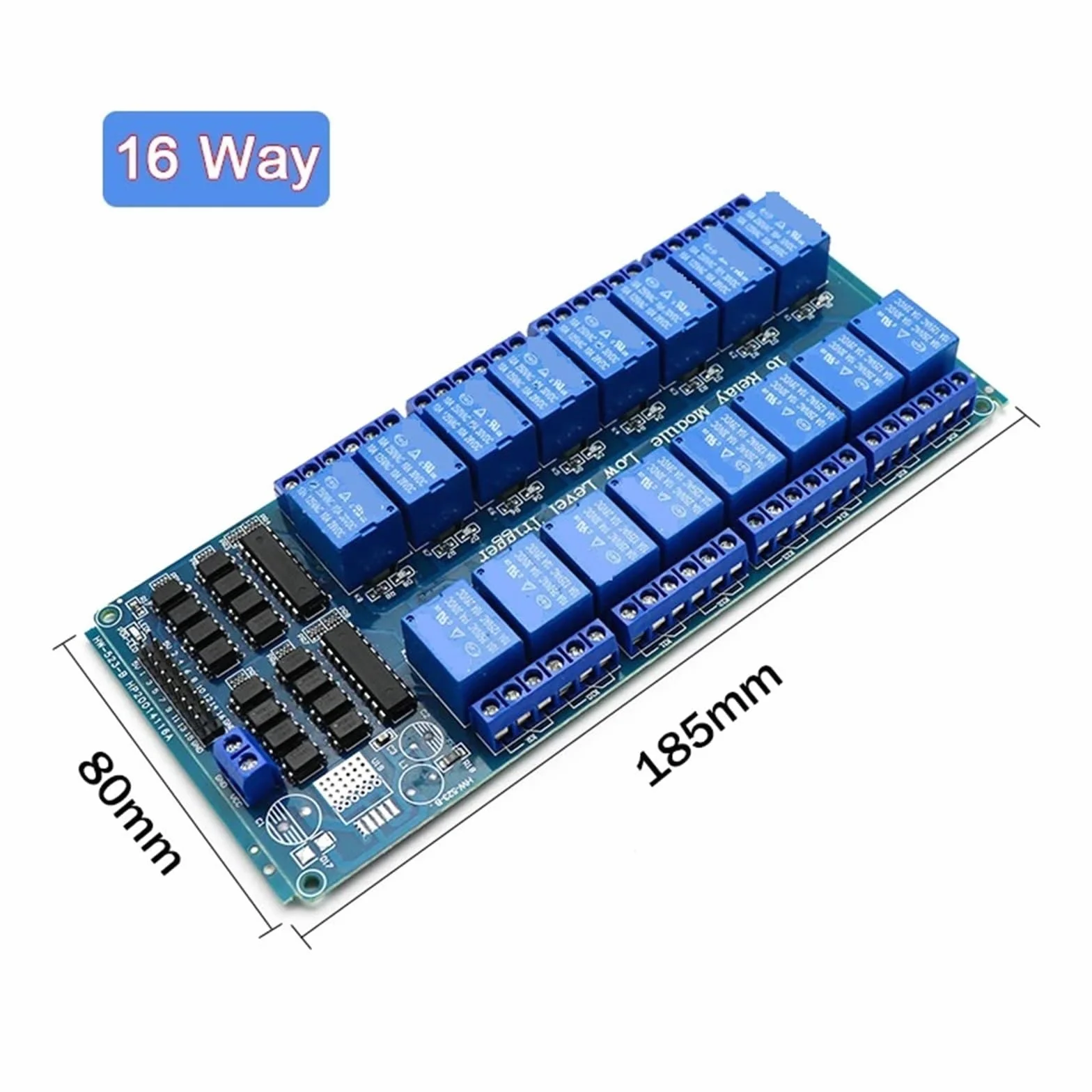 Modulo relè 5V 12V 24V con Uscita relè accoppiatore Ottico 1 2 4 6 8 Modulo relè 16 Vie for Il Controllo delle apparecchiature di automazione(5V,16 Way-A)