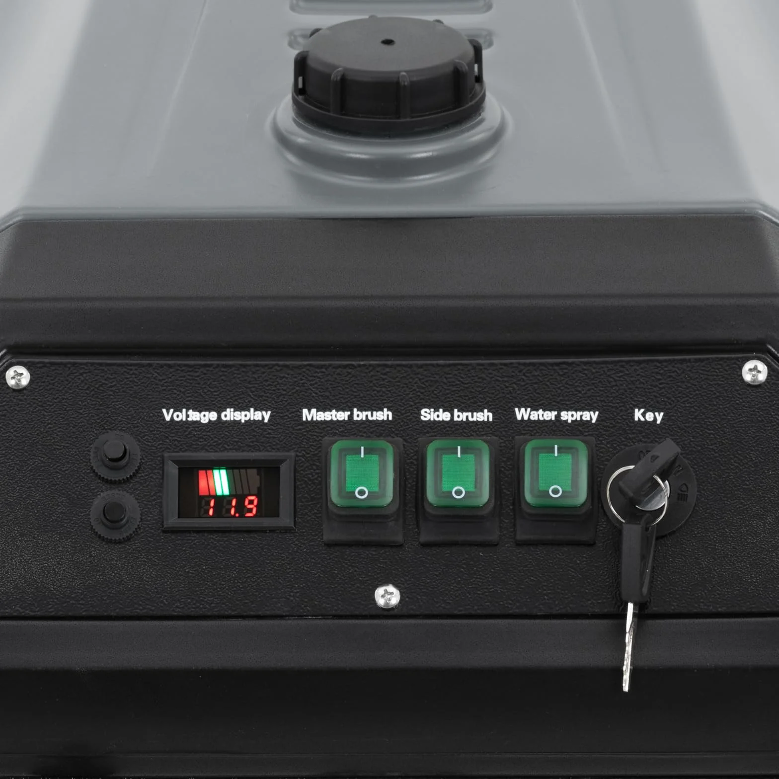 Spazzatrice aspirante - Funzionamento a batteria - 4.000 m²/h - 2 spazzole da 46 cm ciascuna Spazzatrice elettrica Spazzatrice con aspirazione Spazzatrice a batteria -