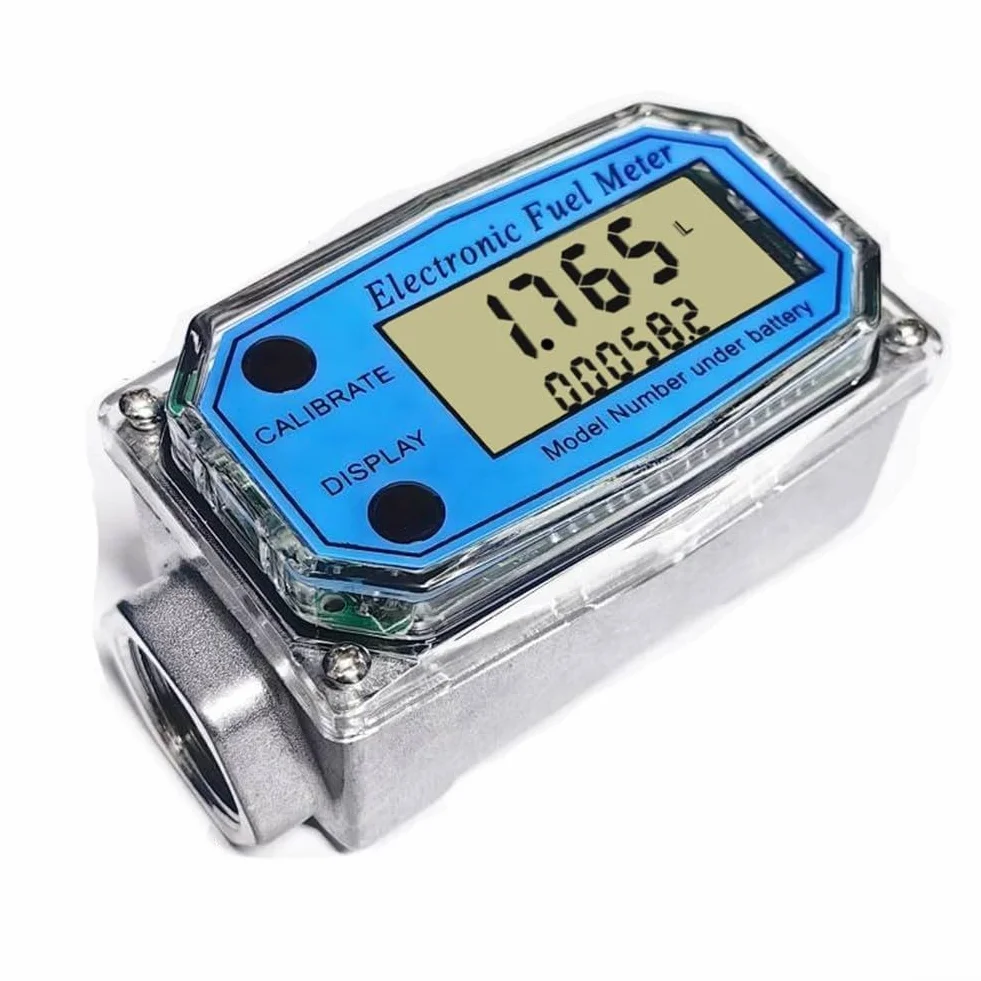 Misuratore di portata a turbina in alluminio 3/4 pollici NPT LCD digitale per diesel cherosene acqua metanolo